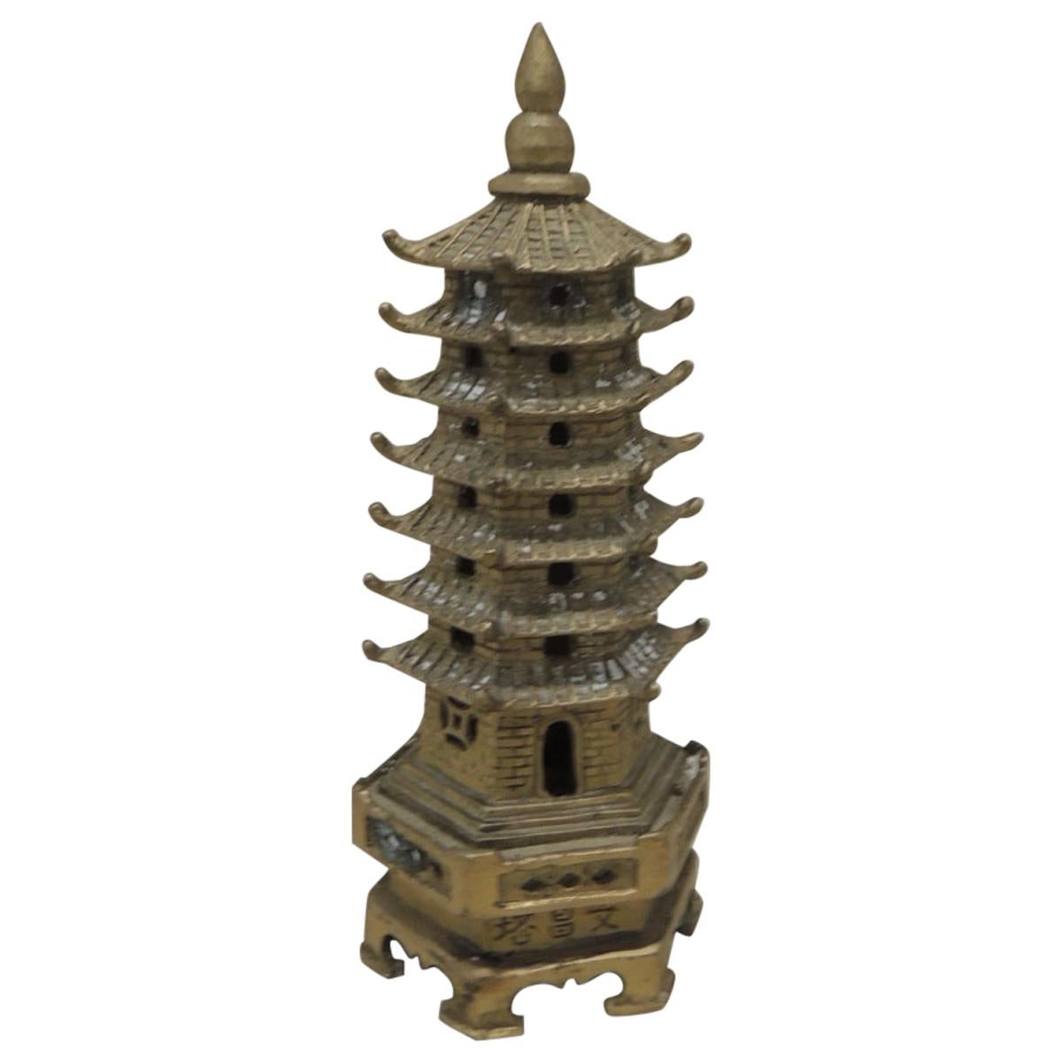 Antique Brass Finish Miniature Brass Pagoda