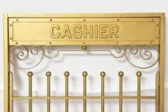 Antique Brass Finish on Iron Cashier Bank Teller or Post Office Cage Window
