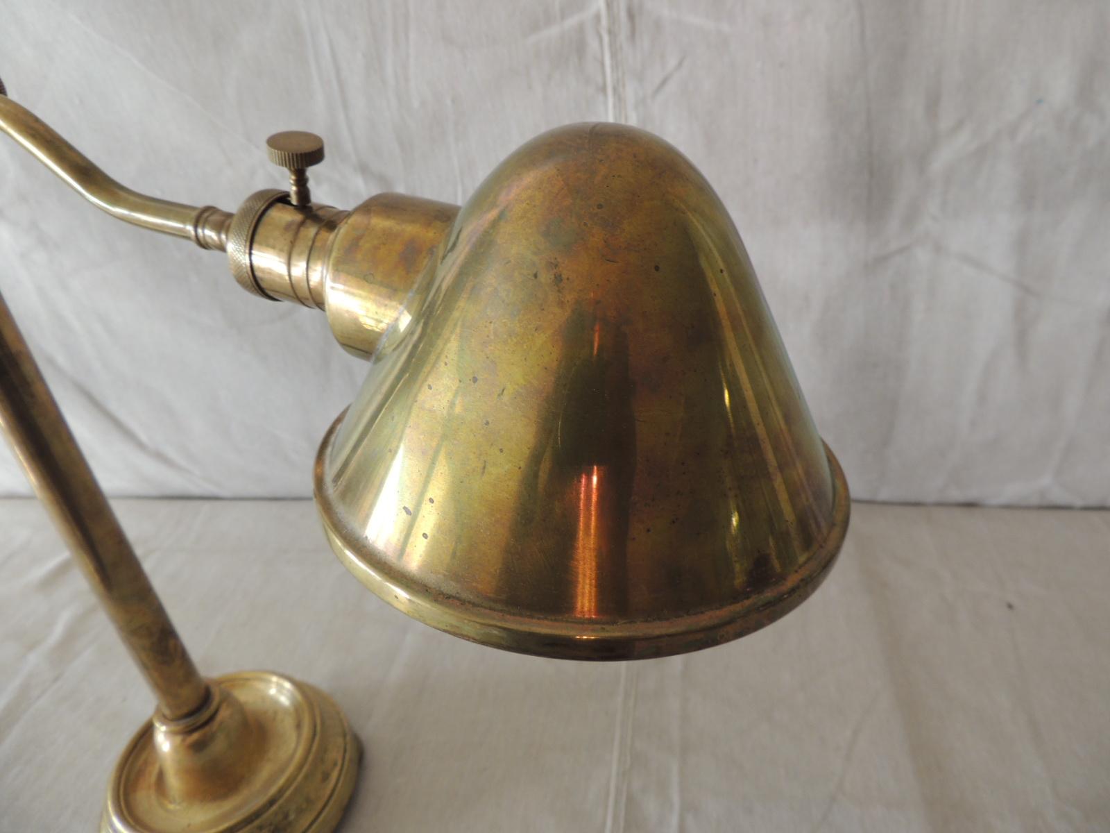 Asian Antique Brass Finish Swing Arm Table Lamp by Ralph Lauren