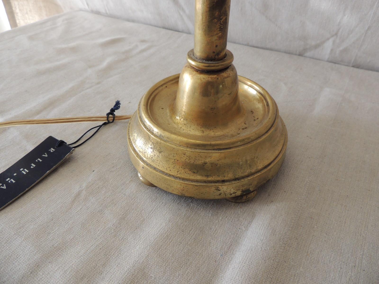 Hand-Crafted Antique Brass Finish Swing Arm Table Lamp by Ralph Lauren