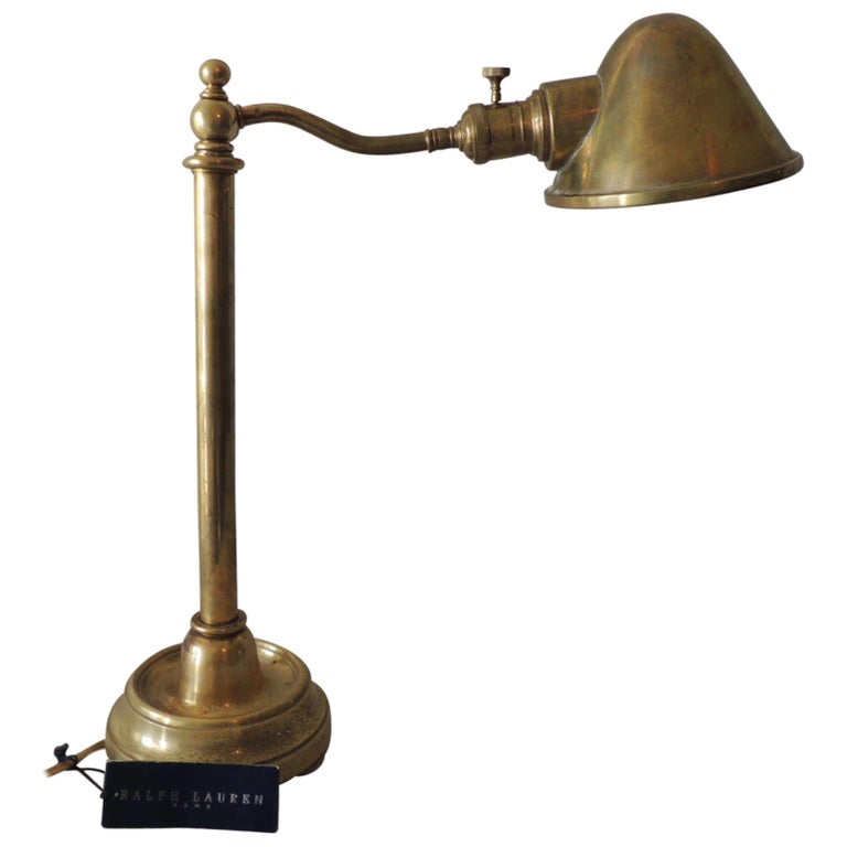 Antique Brass Finish Swing Arm Table, Ralph Lauren Brass Table Lamp