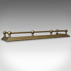 Antique Brass Fire Kerb, Victorian Fireside Fender, English, circa 1900