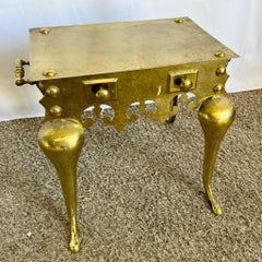 Antique Brass Fire Place Kettle Trivet/Side Table
