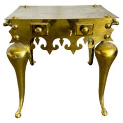 Antique Brass Fire Place Kettle Trivet/Side Table