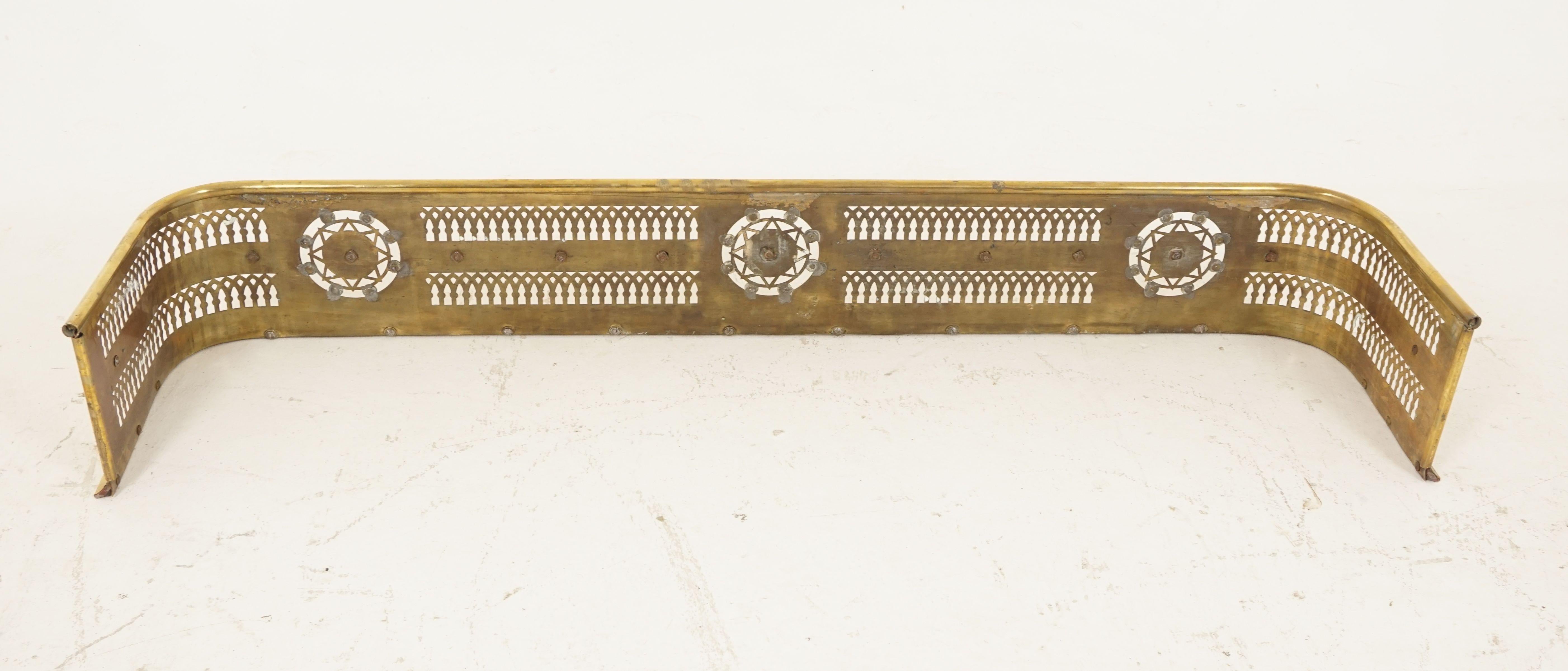 Early 20th Century Antique Brass Fireplace Surround, Fender Hearth Guard, Scotland, 1900