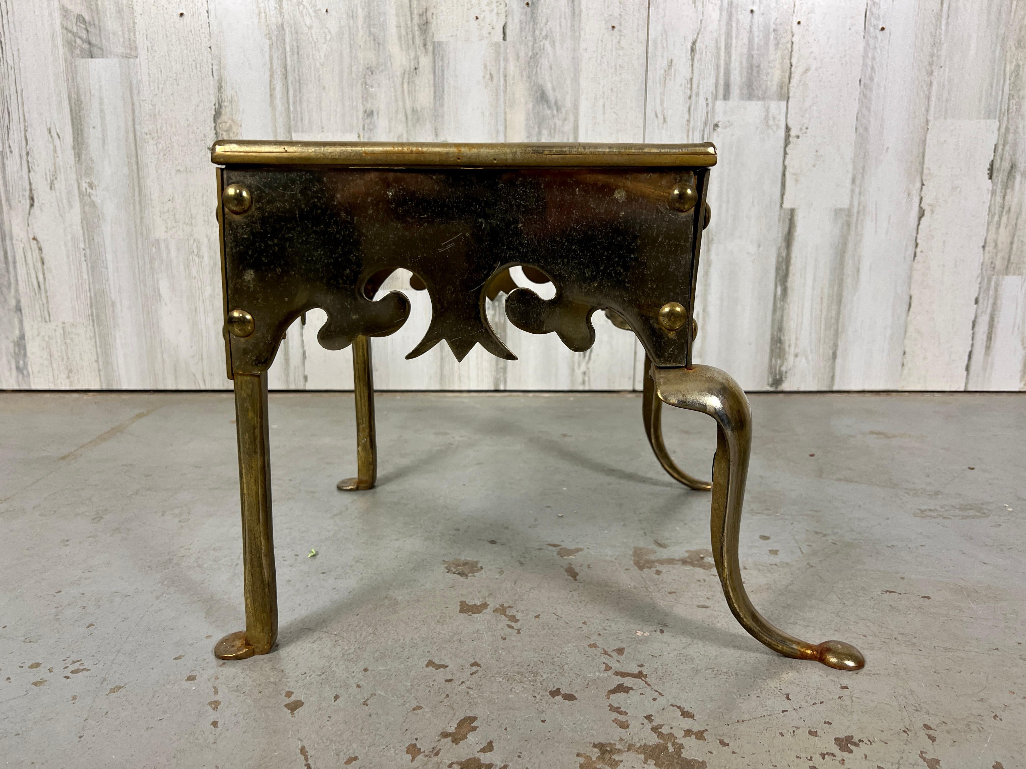 Antique Brass Fireplace Trivet / Footman For Sale 5