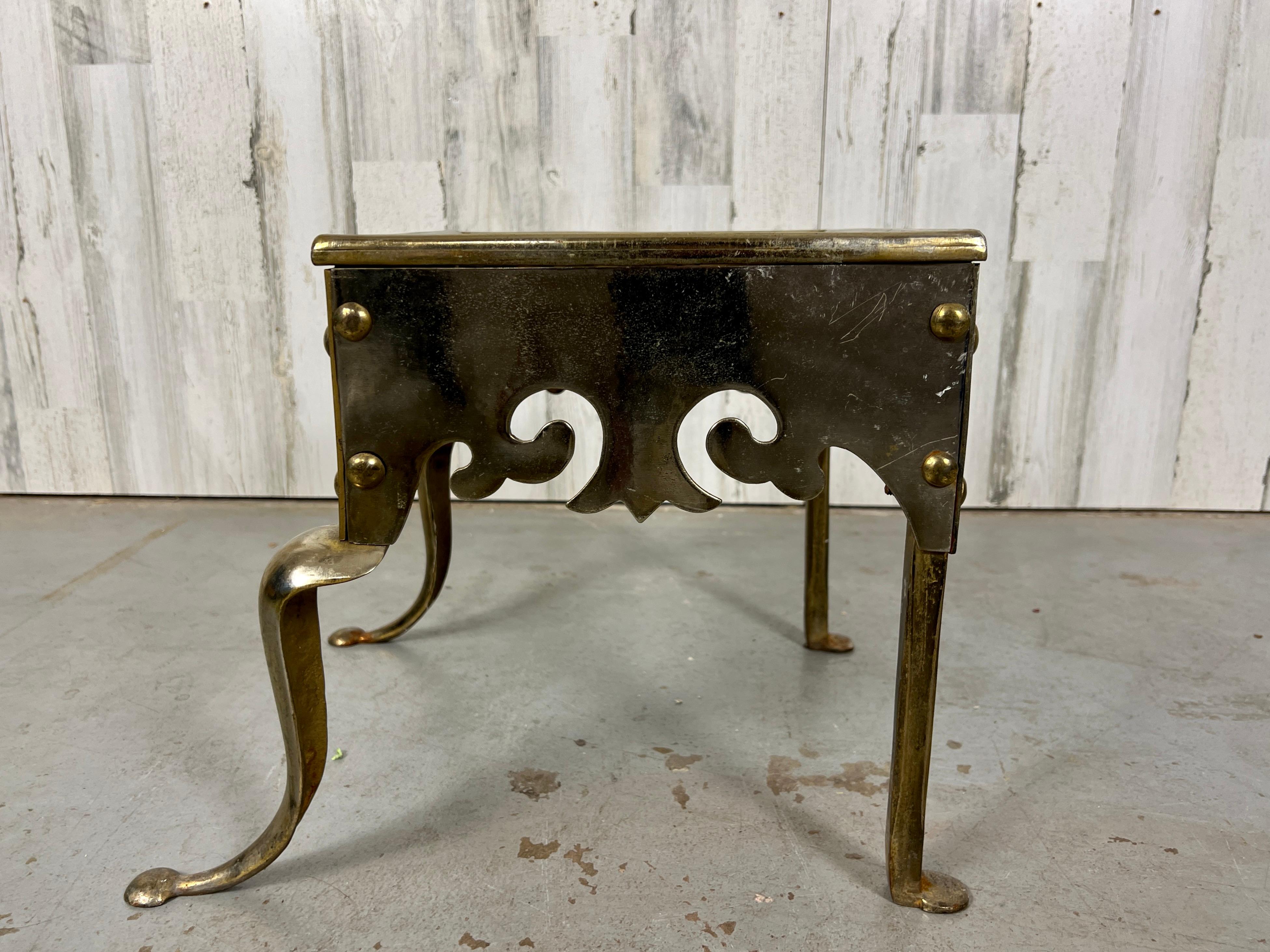 Antique Brass Fireplace Trivet / Footman For Sale 9