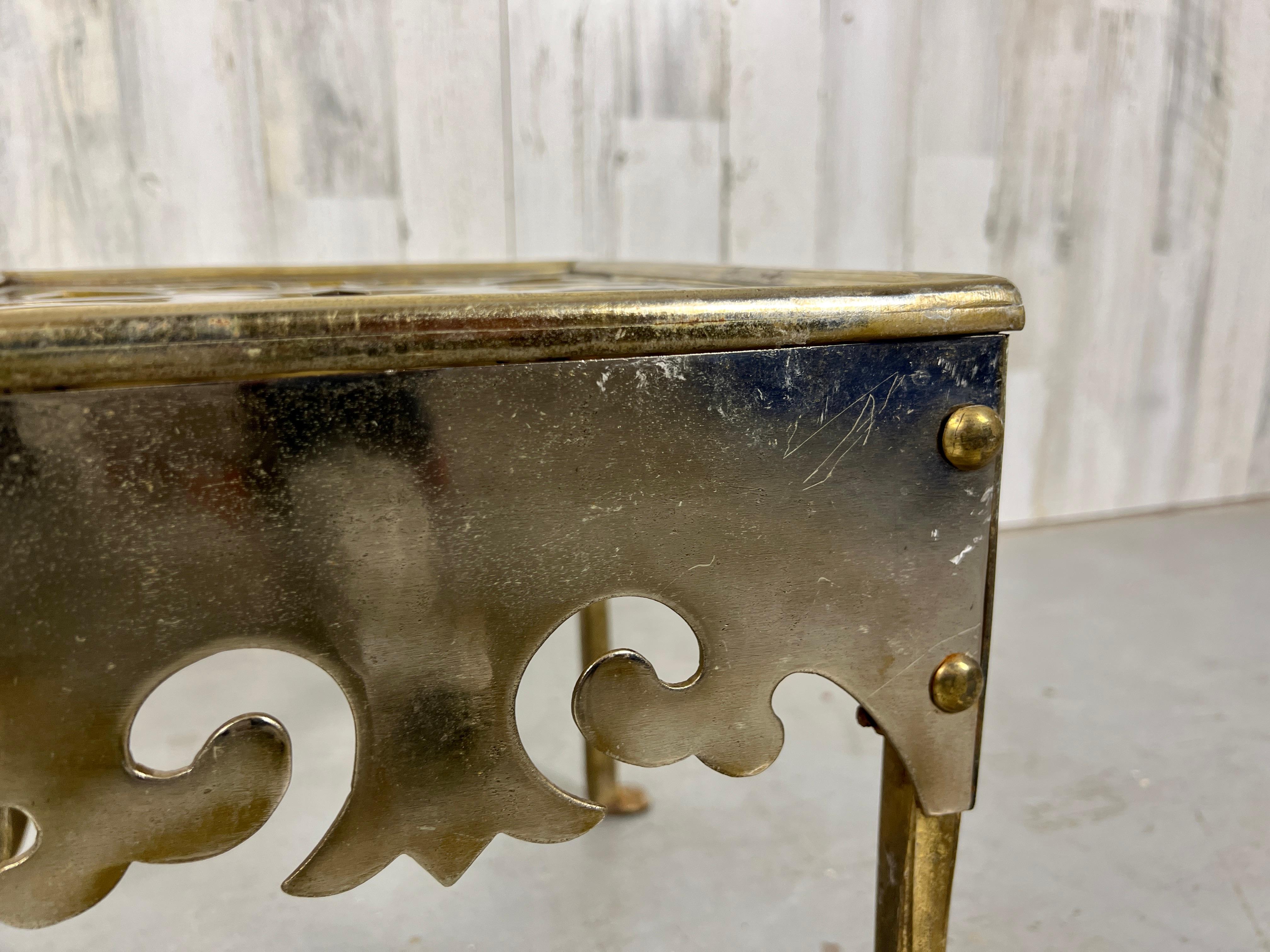 Antique Brass Fireplace Trivet / Footman For Sale 10