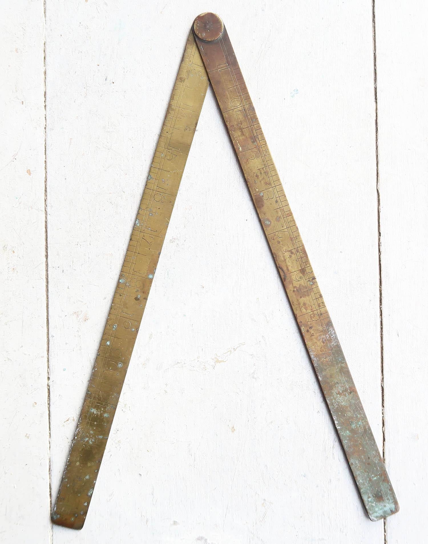 Antique Brass Folding Ruler. English, Late 19th Century For Sale 1