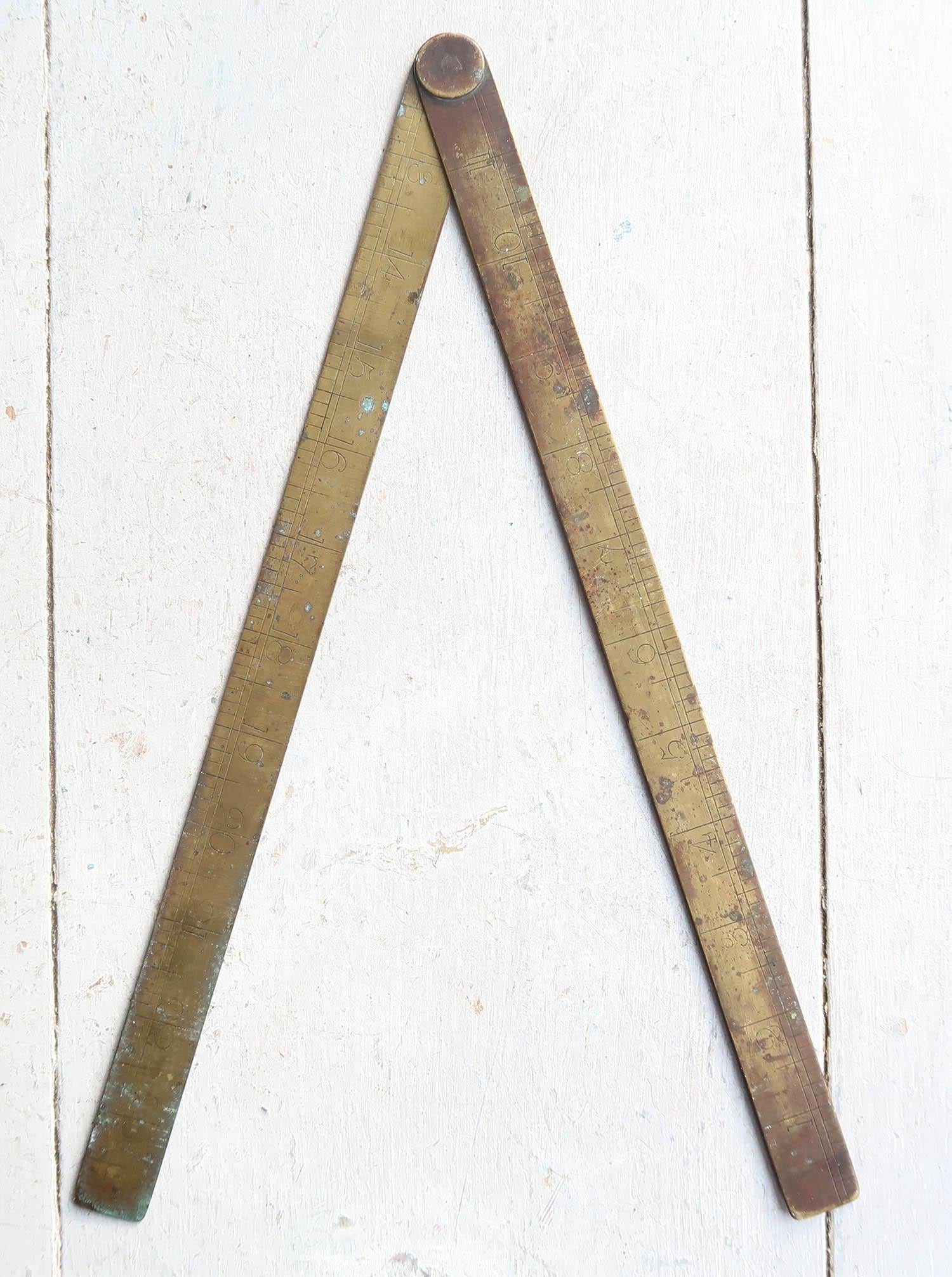 Antique Brass Folding Ruler. English, Late 19th Century For Sale 2