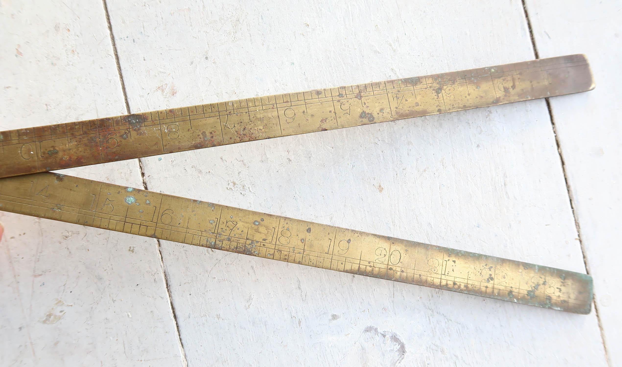 Antique Brass Folding Ruler. English, Late 19th Century For Sale 4
