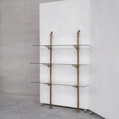 Antique Brass French Bathroom or Retail Display Shelves