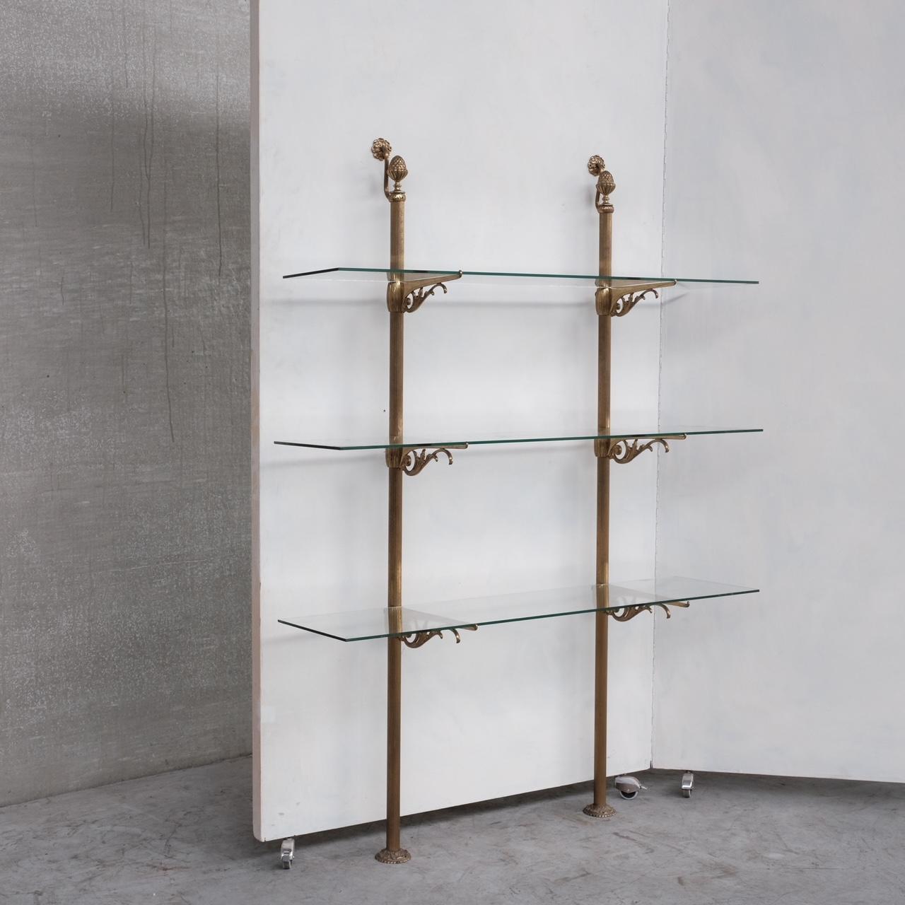 Antique Brass French Bathroom or Retail Display Shelves In Good Condition In London, GB
