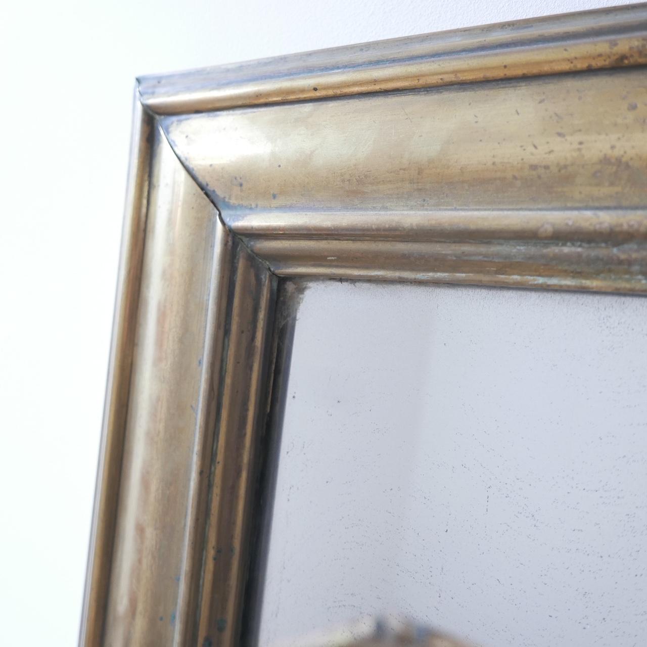 Antique Brass French Bistro Mirror 'No.3' 1