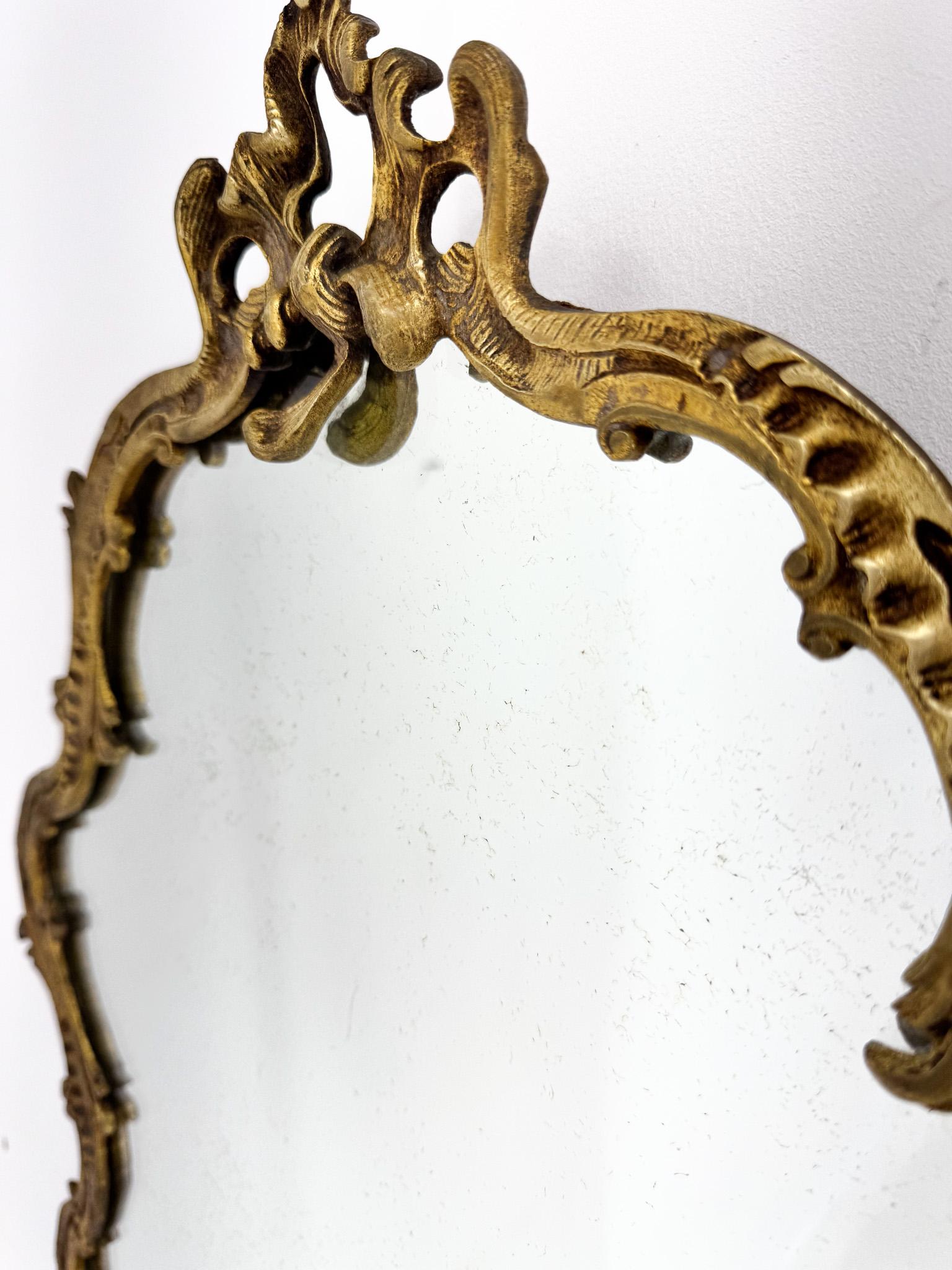 Antique Brass French Wall Mirror For Sale 1