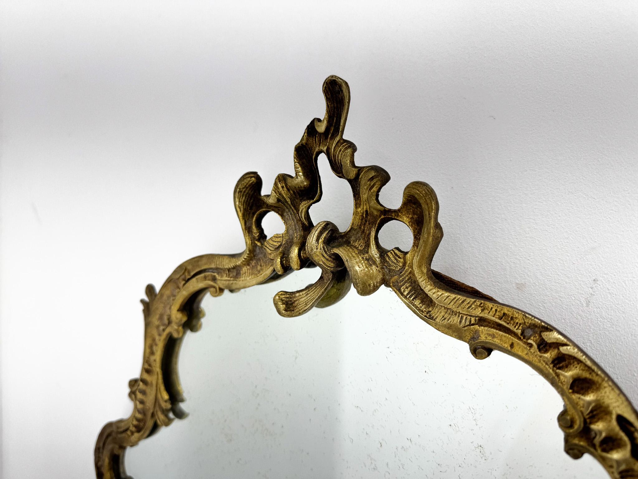 Antique Brass French Wall Mirror For Sale 2