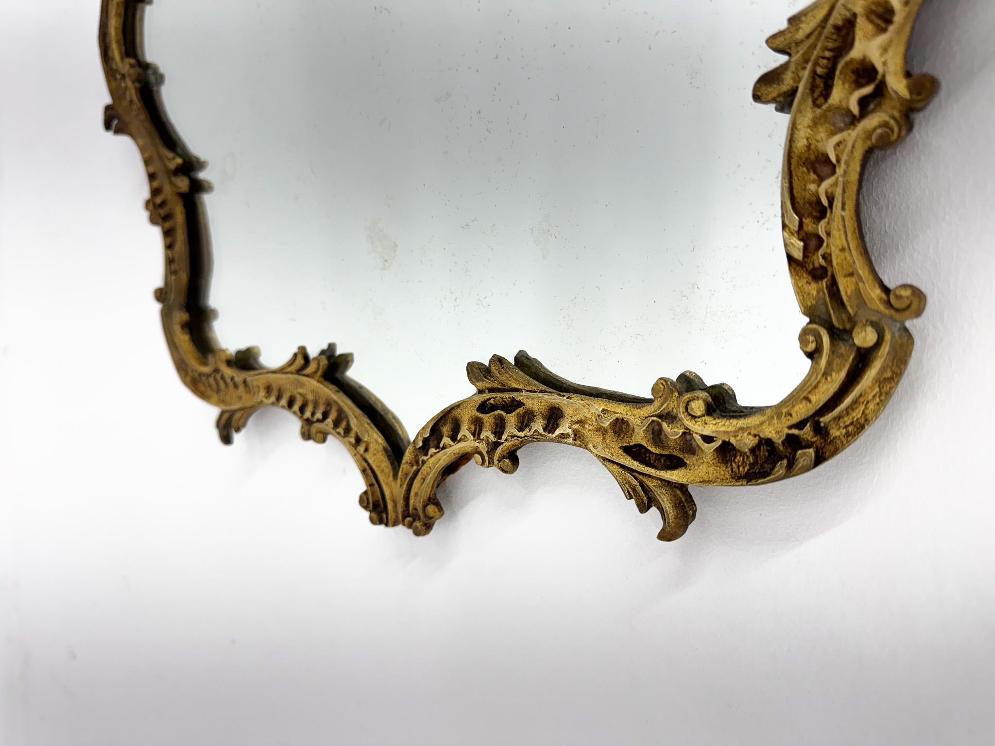 Antique Brass French Wall Mirror For Sale 3