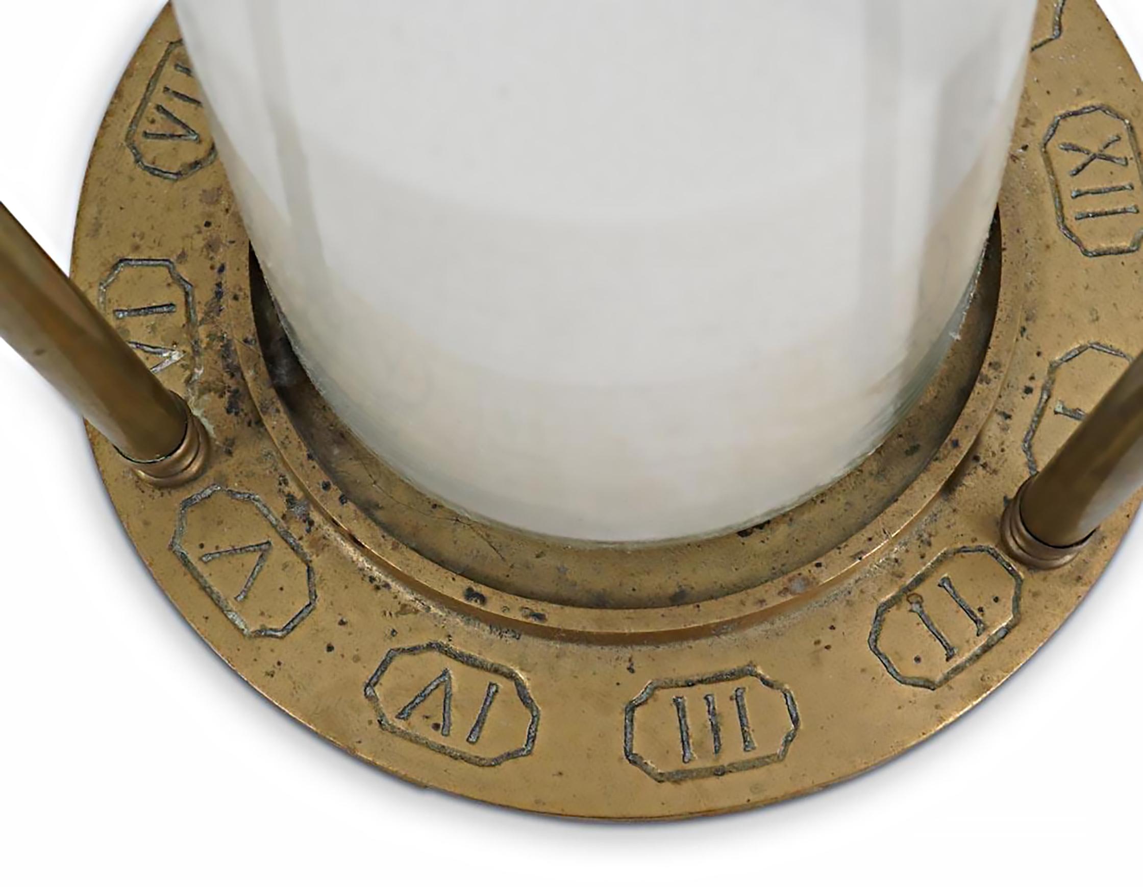 Antique Brass Glass 2.5 Hour Hourglass, Roman Numerals  3