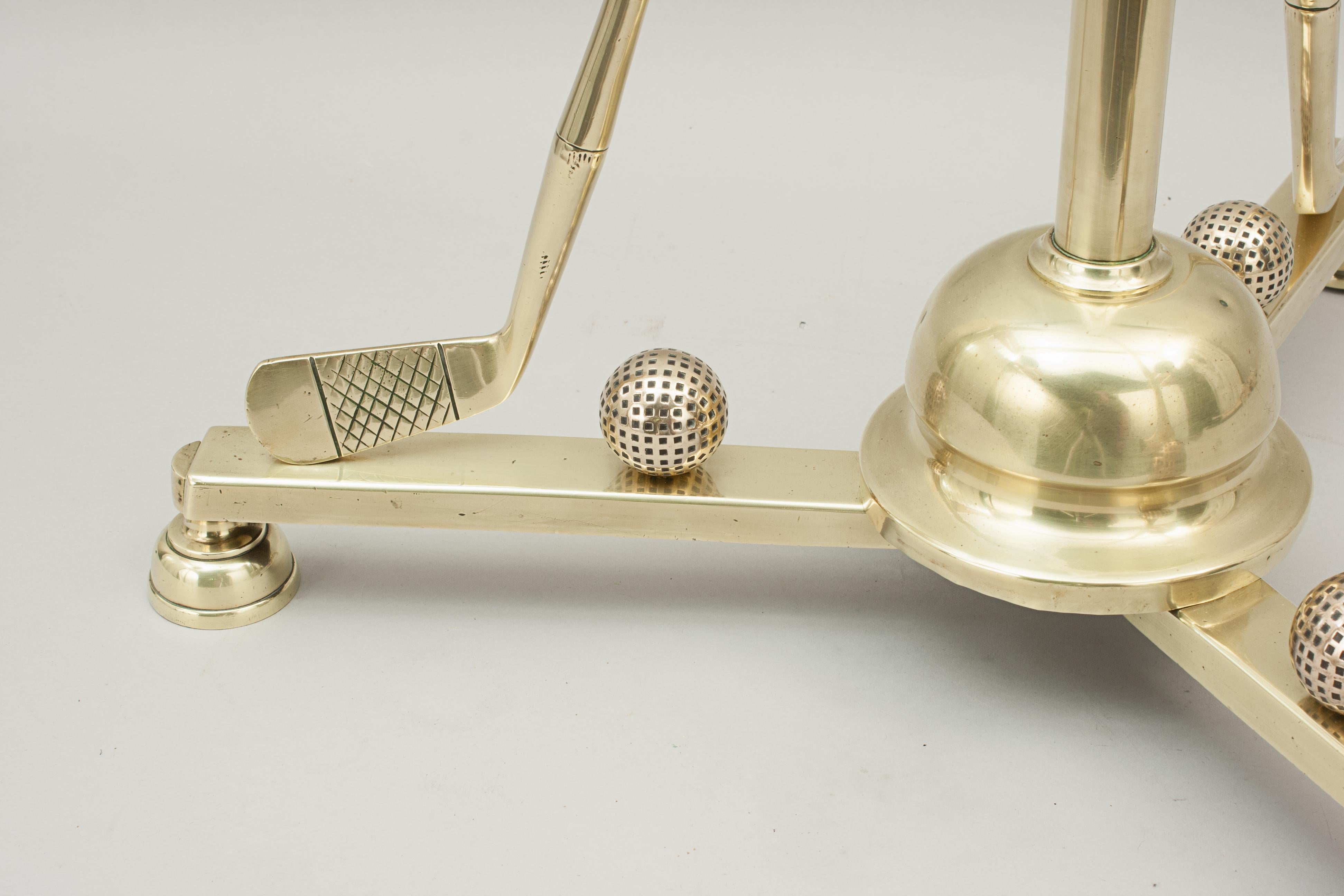 Antique Brass Golf Floor Standard Lamp For Sale 5