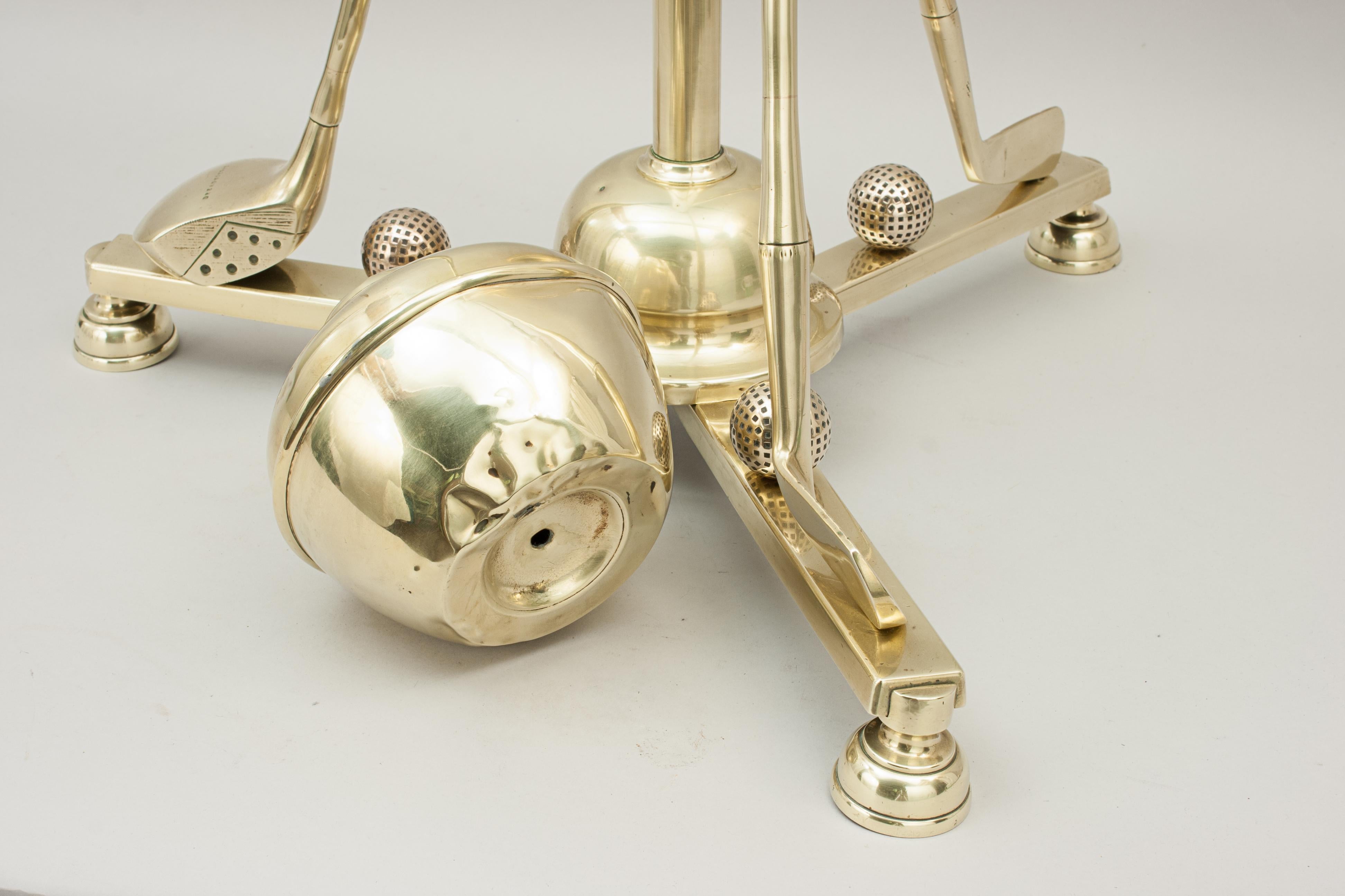 Antique Brass Golf Floor Standard Lamp For Sale 11