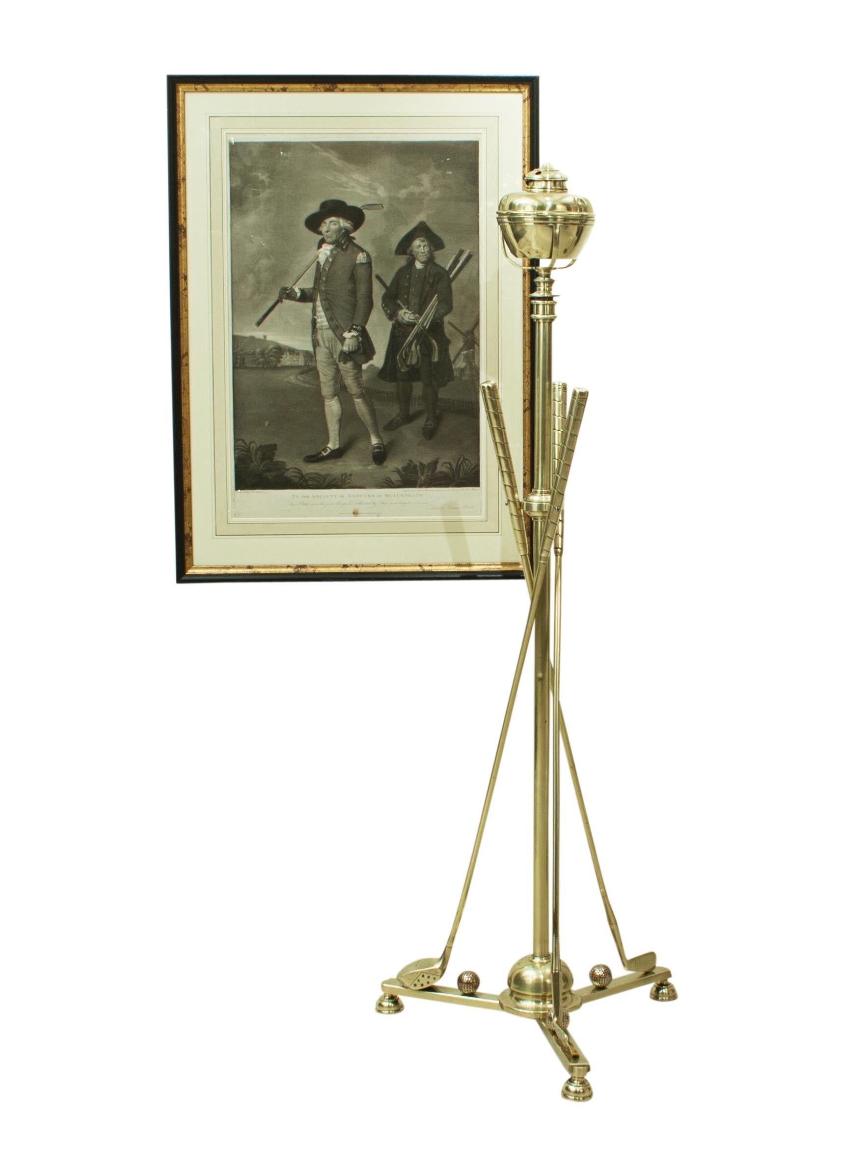 Sporting Art Antique Brass Golf Floor Standard Lamp For Sale