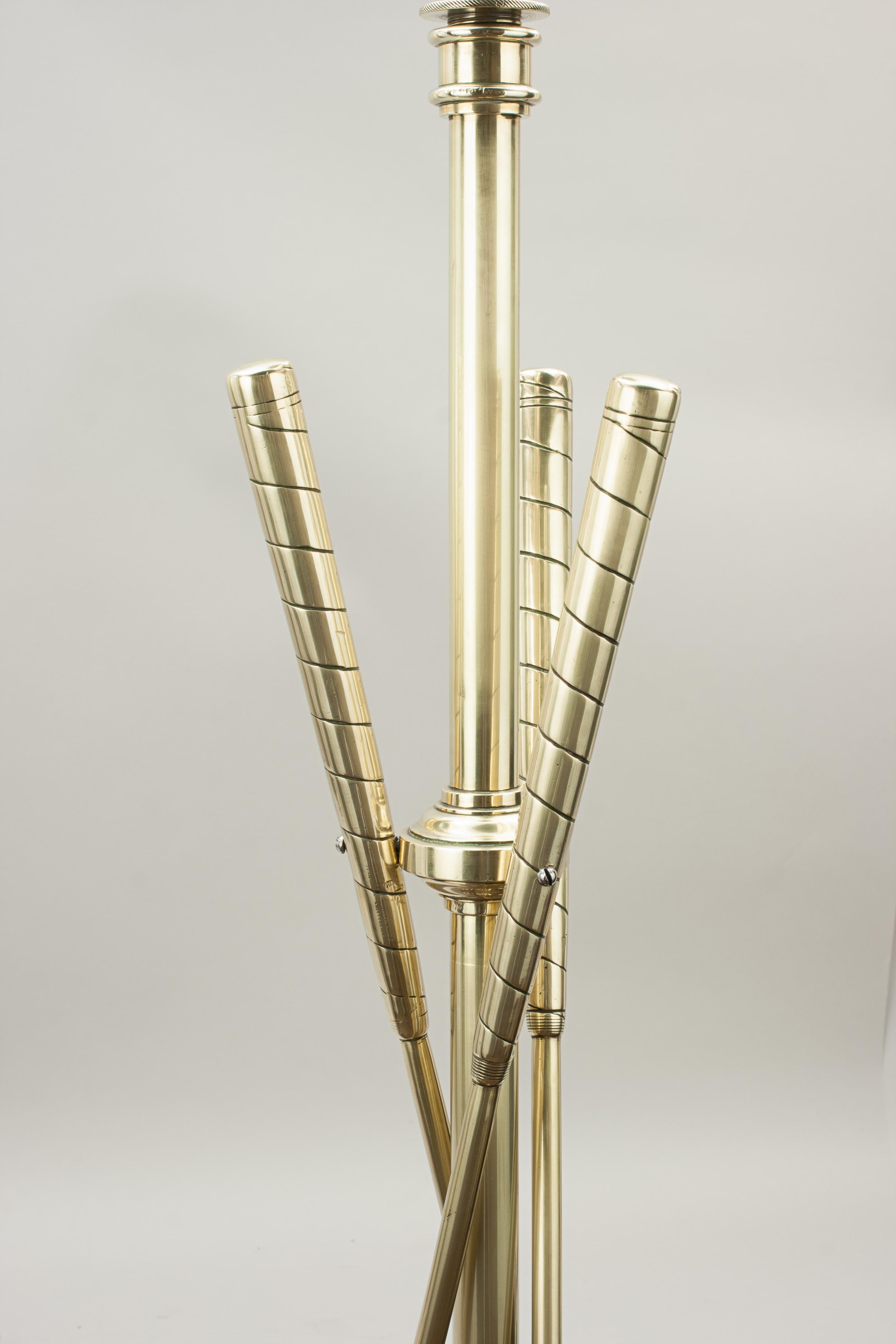 Antique Brass Golf Floor Standard Lamp For Sale 1