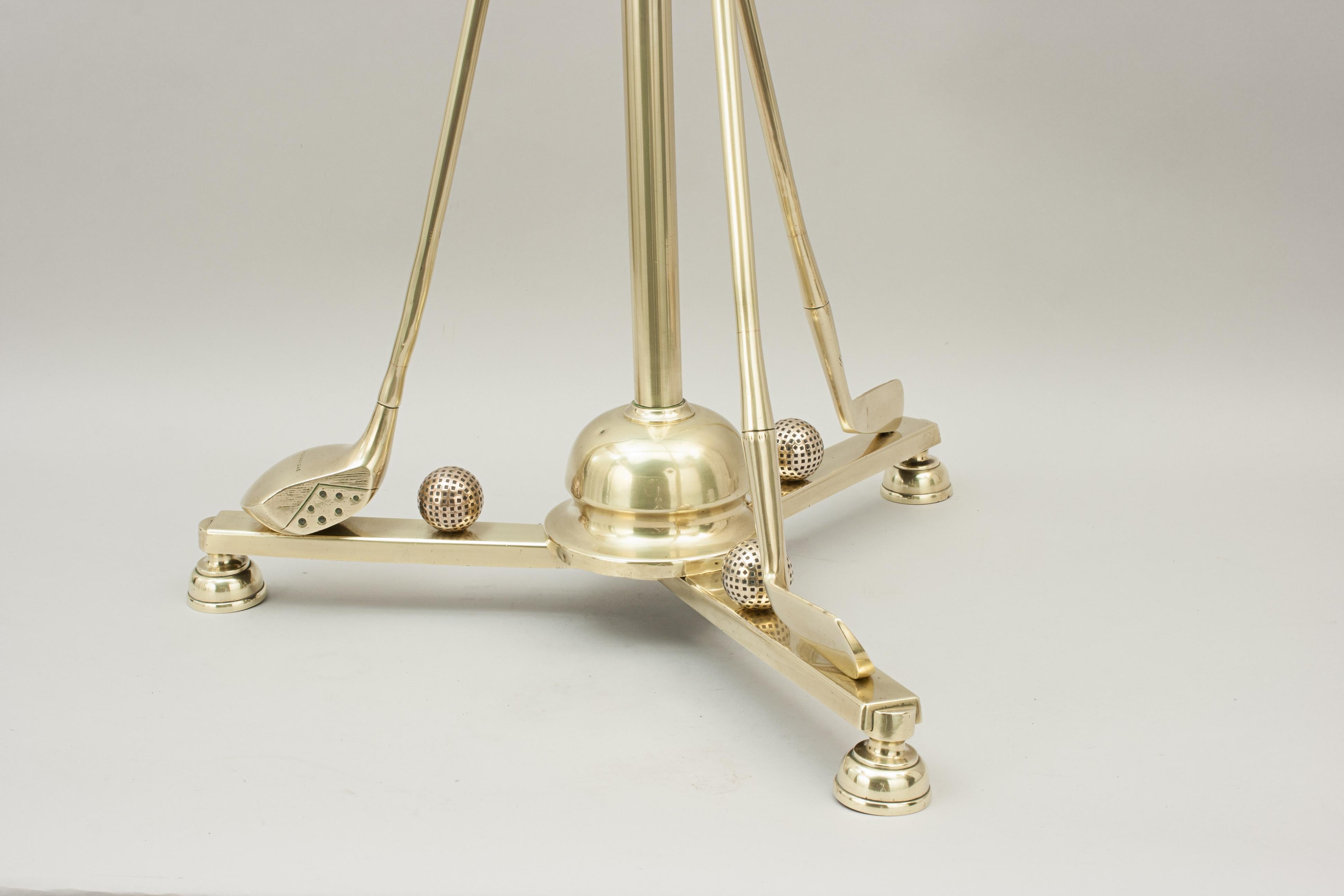 Antique Brass Golf Floor Standard Lamp For Sale 2
