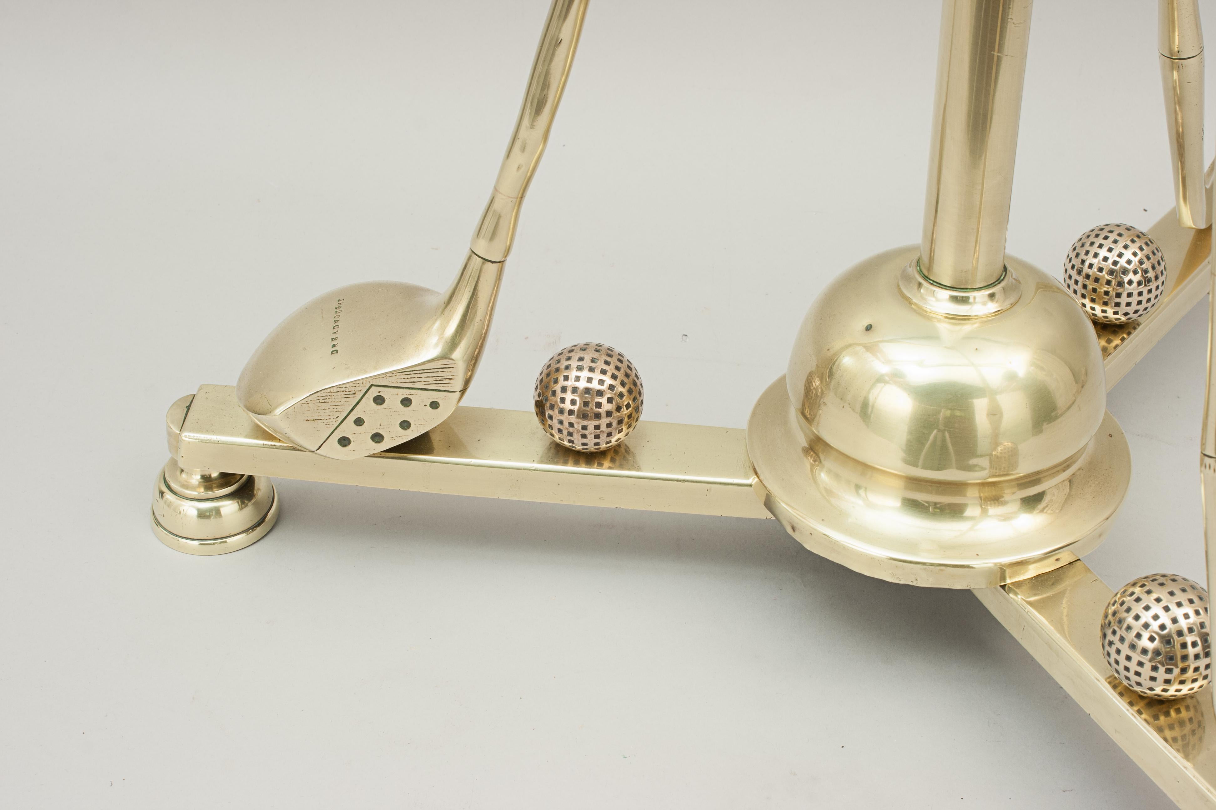 Antique Brass Golf Floor Standard Lamp For Sale 3