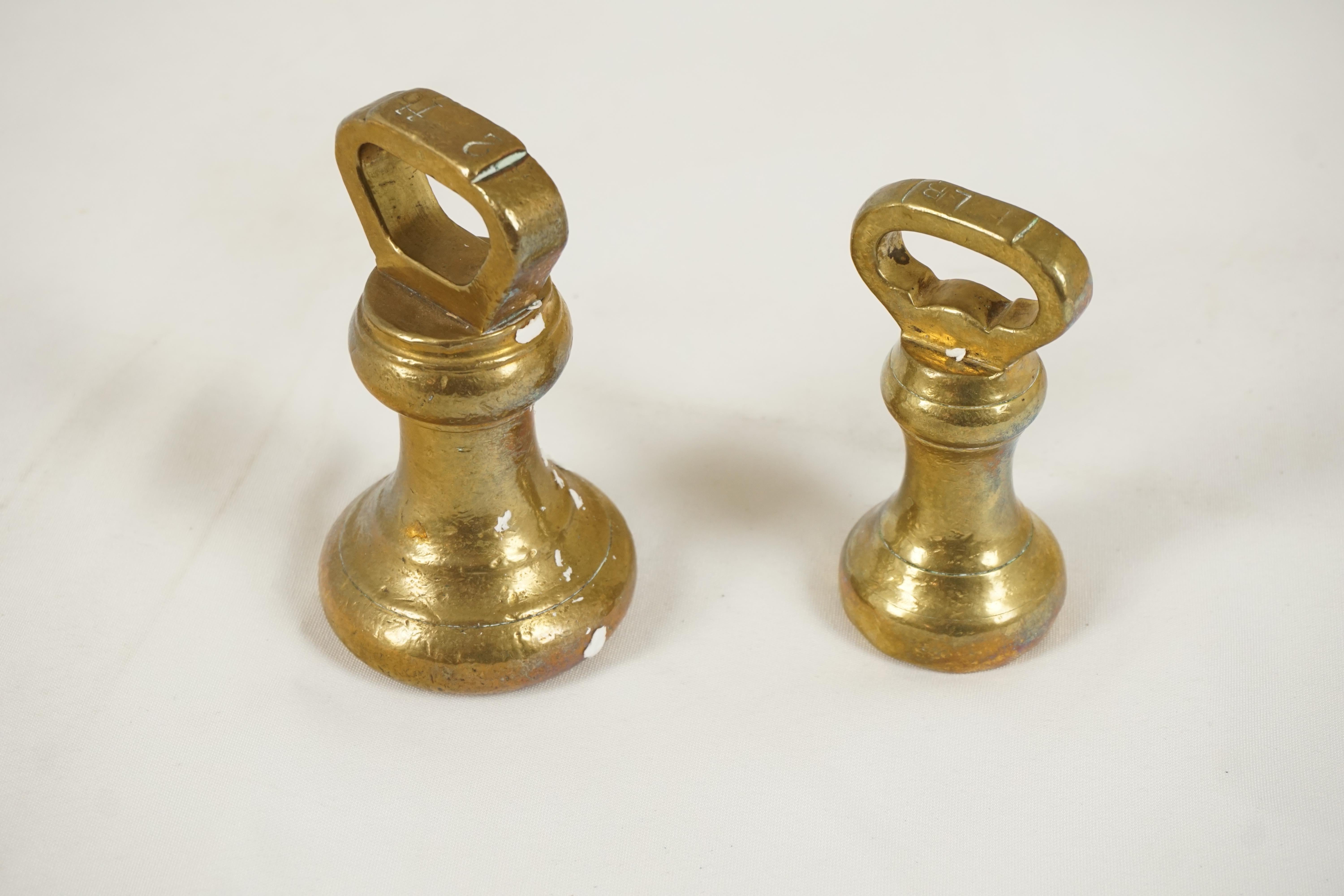 antique brass weights
