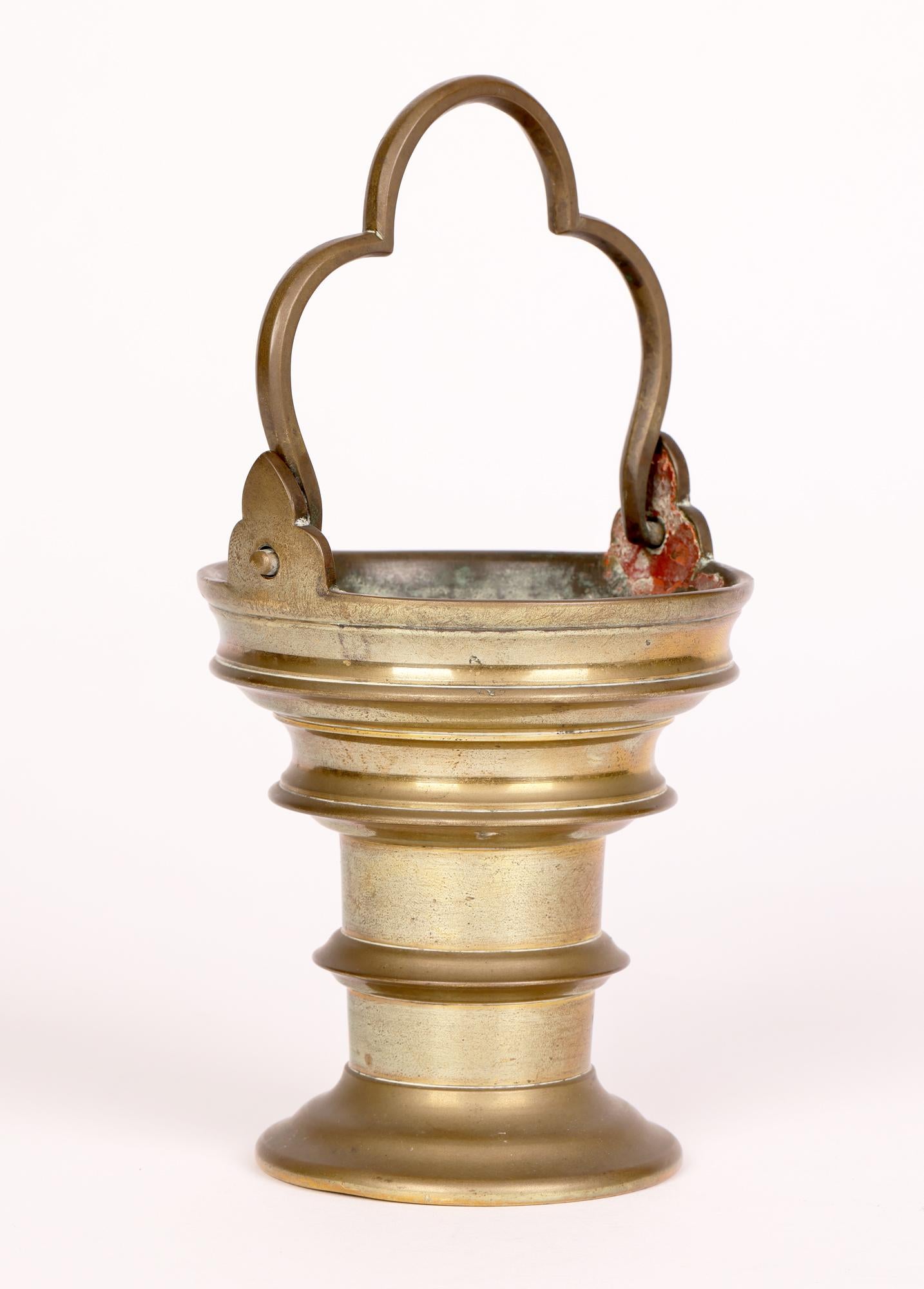 Georgian Antique Brass Handled Aspersory Holy Water Container  For Sale