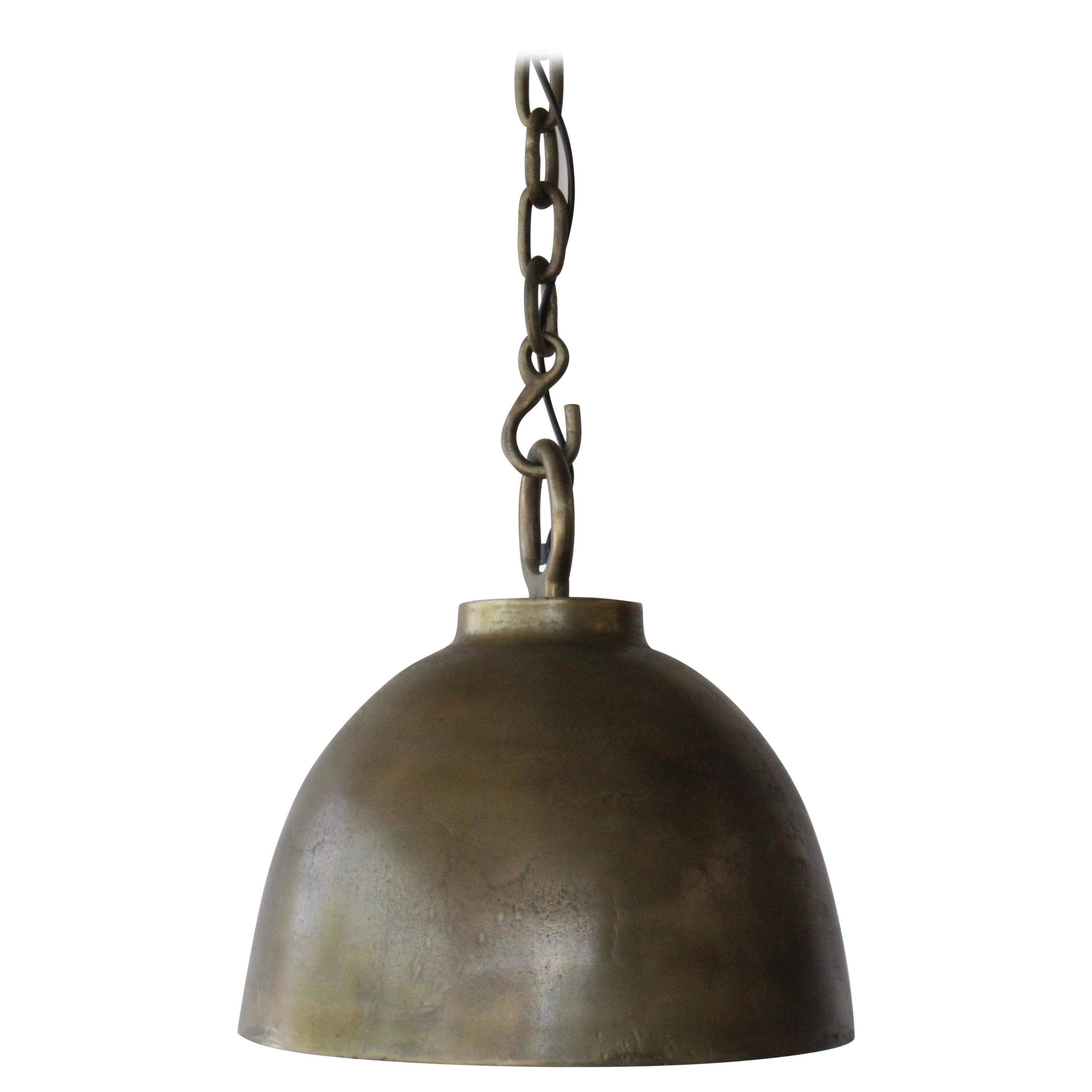 Antique Brass Hanging Light Pendant, France. Three Available.