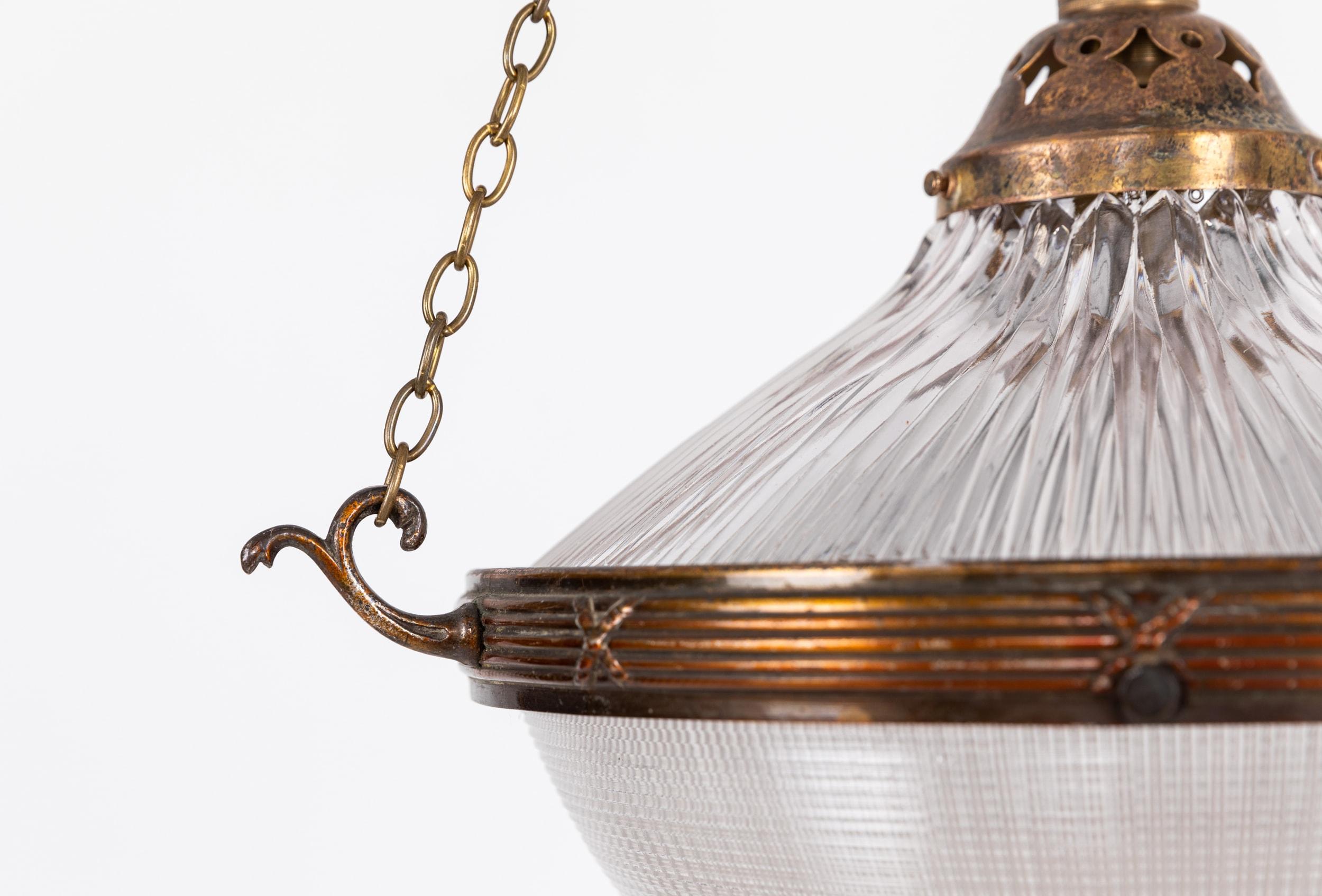 An incredible 'Blondel Stiletto' pendant light made in England by Holophane. c.1920

Comprising of prismatic 12