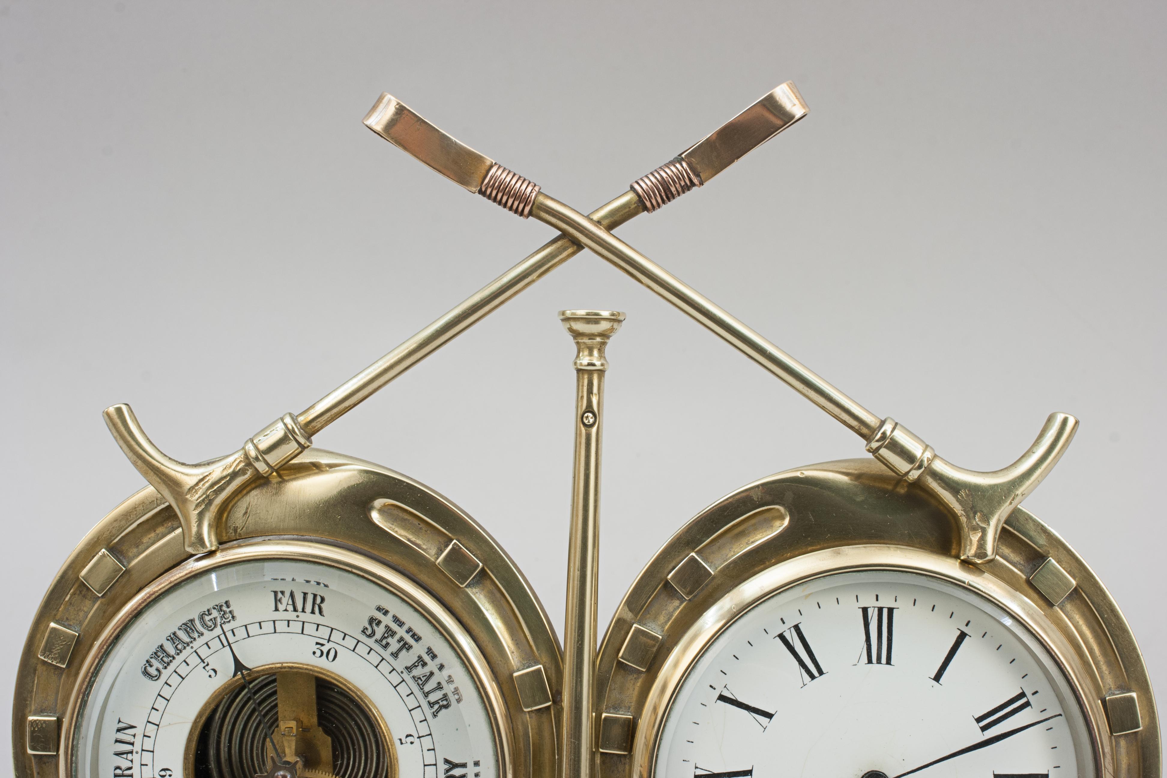Antique Brass Hunting Clock For Sale 1