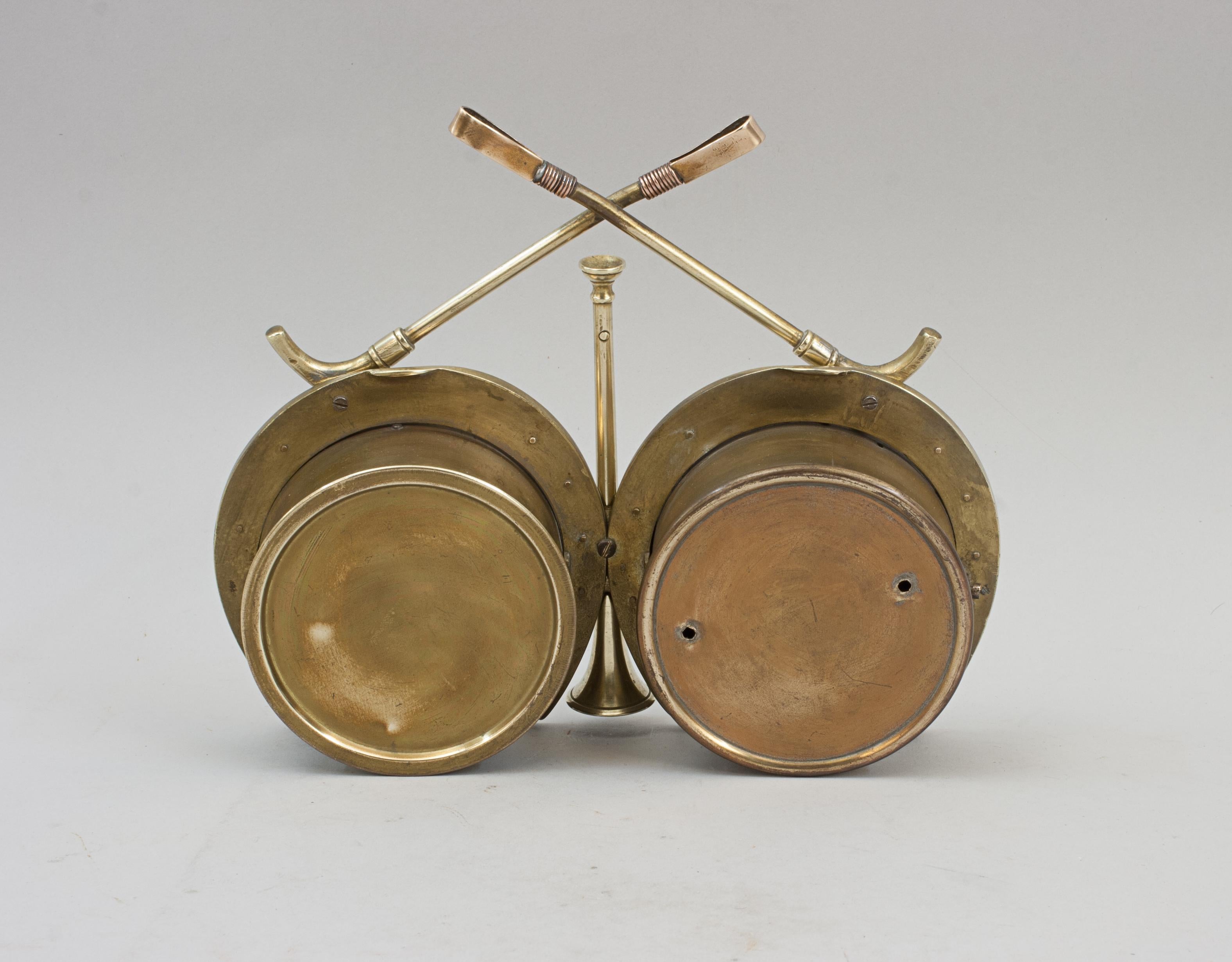 Antique Brass Hunting Clock For Sale 3