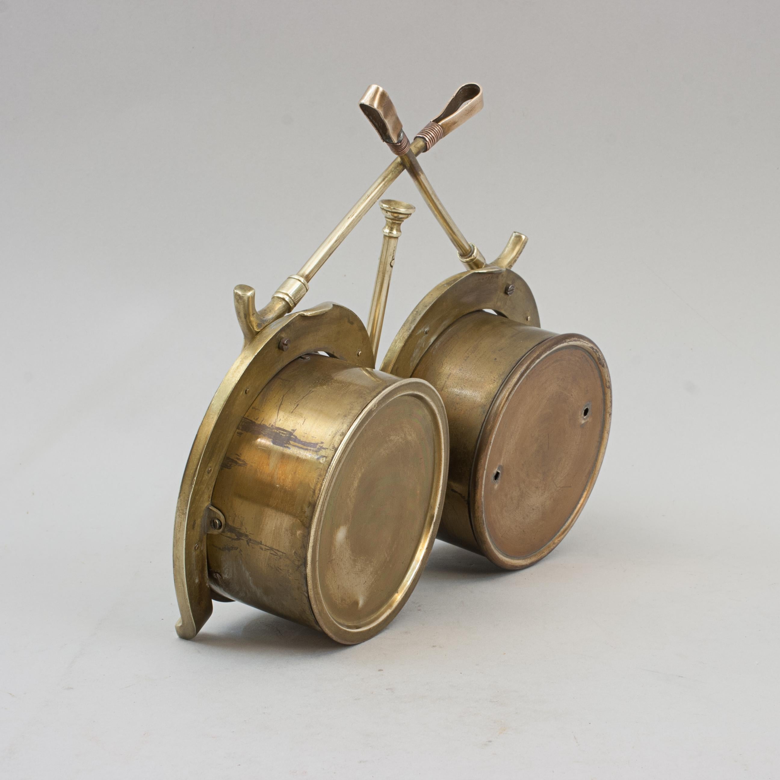 Antique Brass Hunting Clock For Sale 4