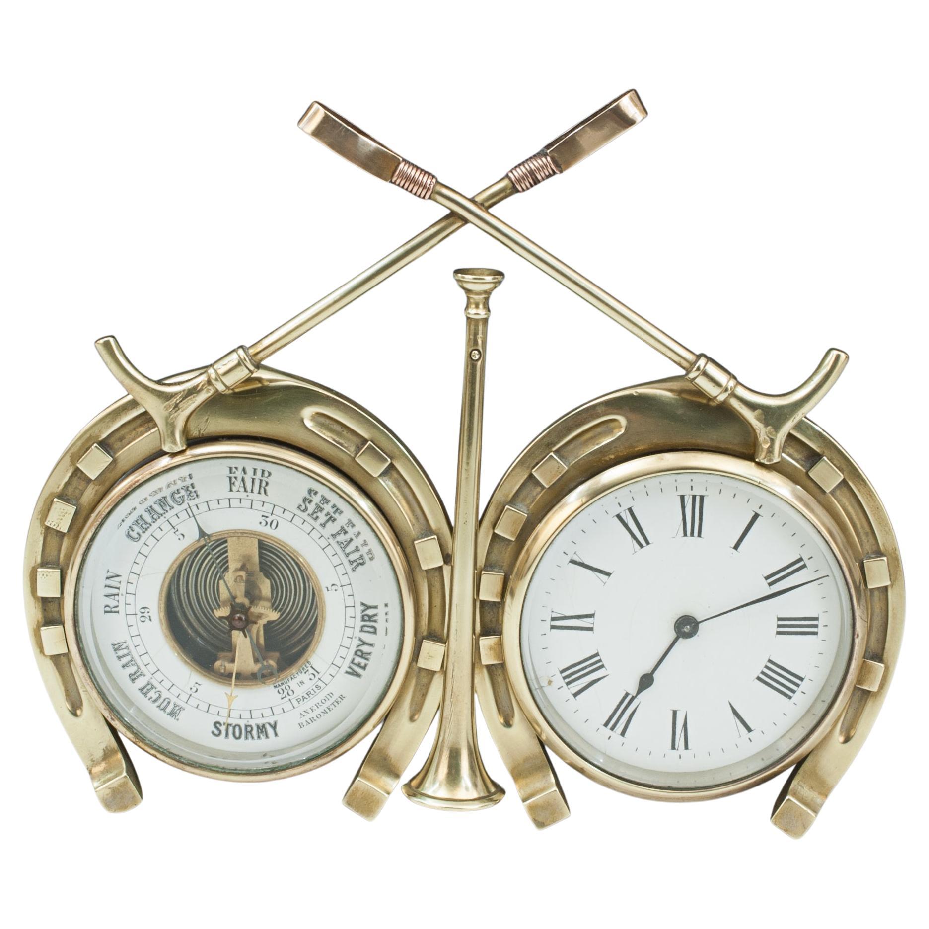 Reloj de caza de latón antiguo