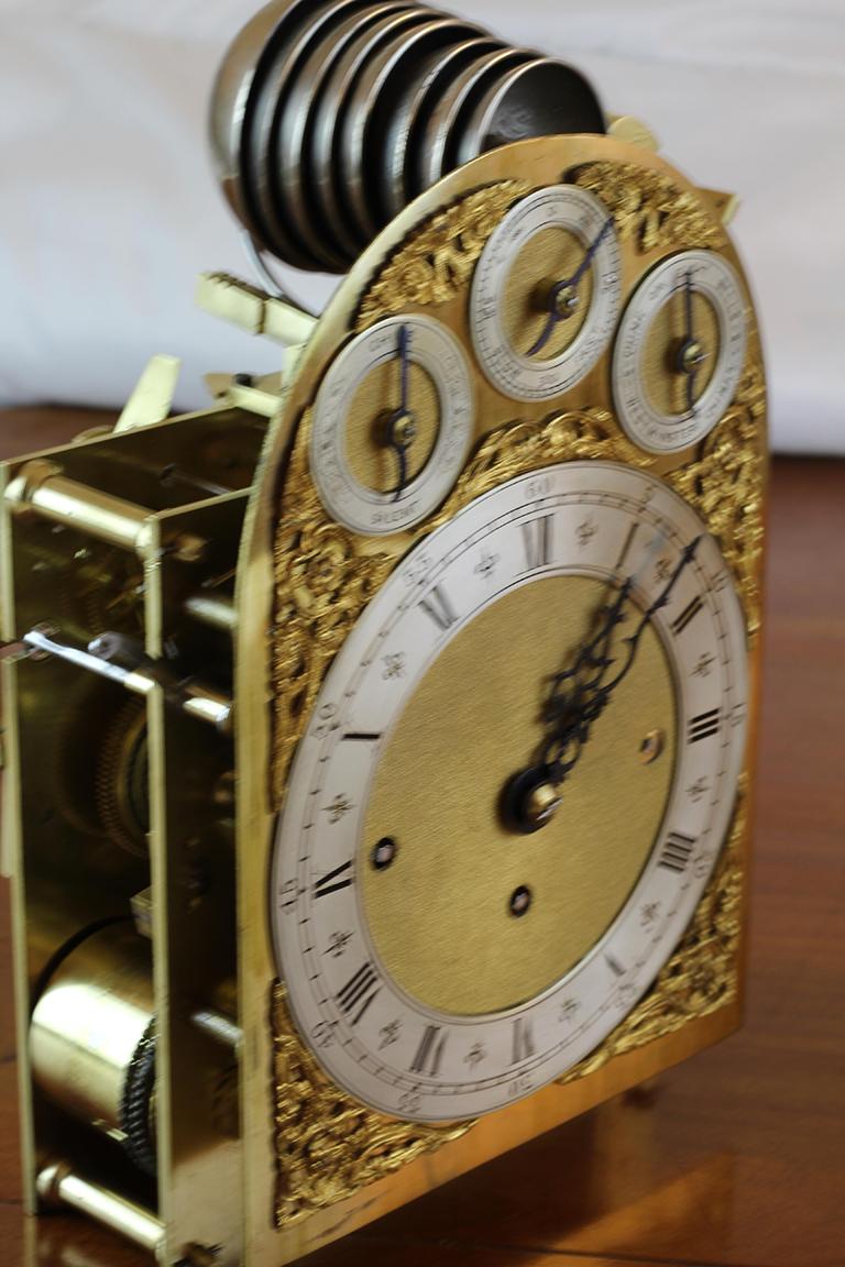 Antique Brass Inlaid Goncalo Alves Musical Boardroom Clock, 19th Century 14