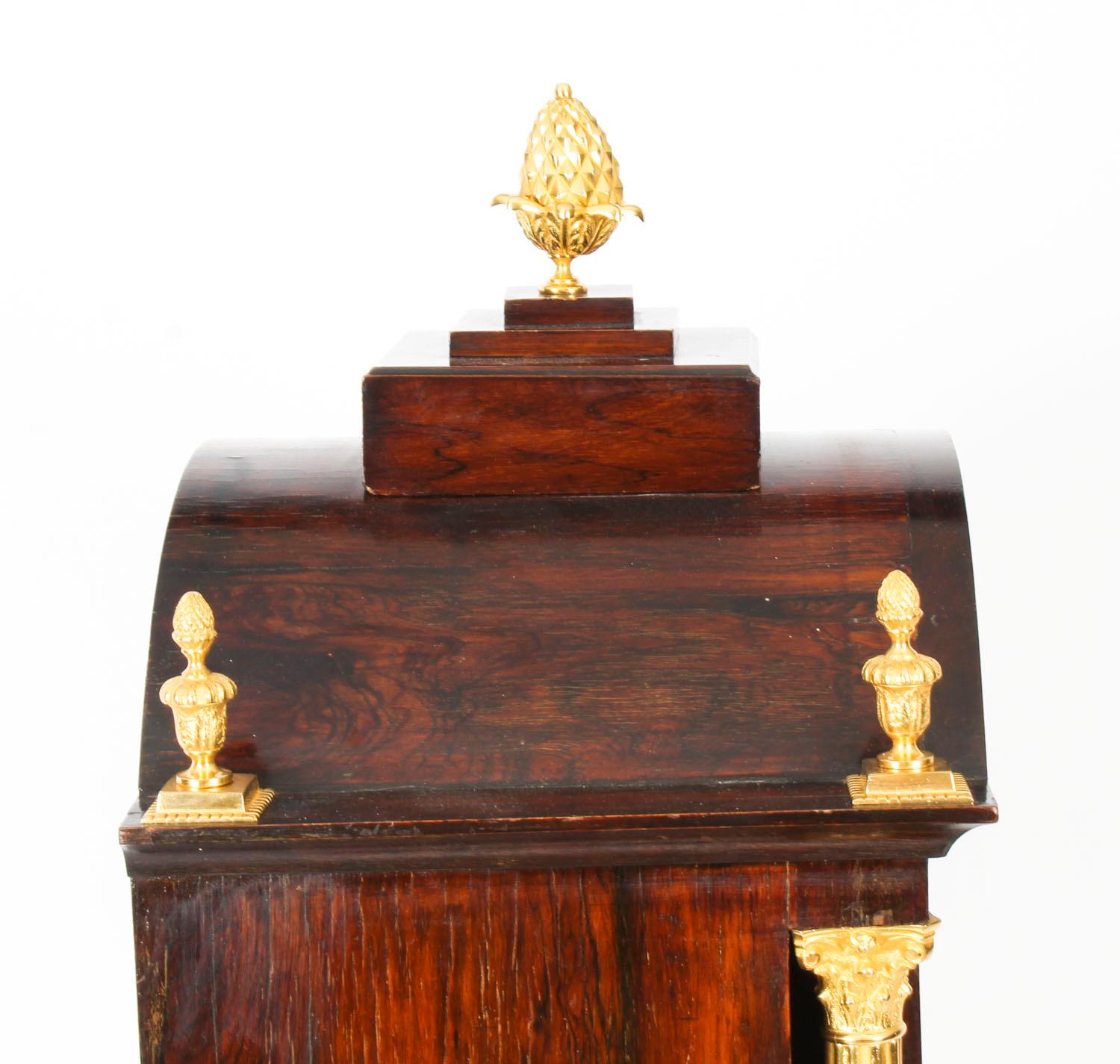 Antique Brass Inlaid Goncalo Alves Musical Boardroom Clock, 19th Century 3