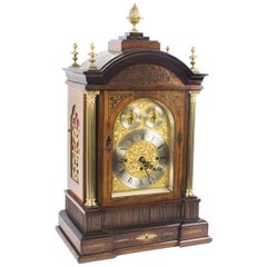 Antique Brass Inlaid Goncalo Alves Musical Boardroom Clock, 19th Century