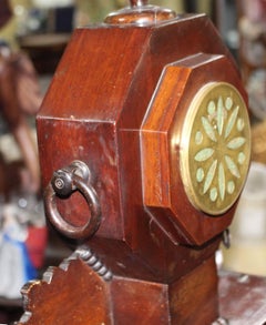 Antique Brass Inlaid Rosewood Mantle Clock