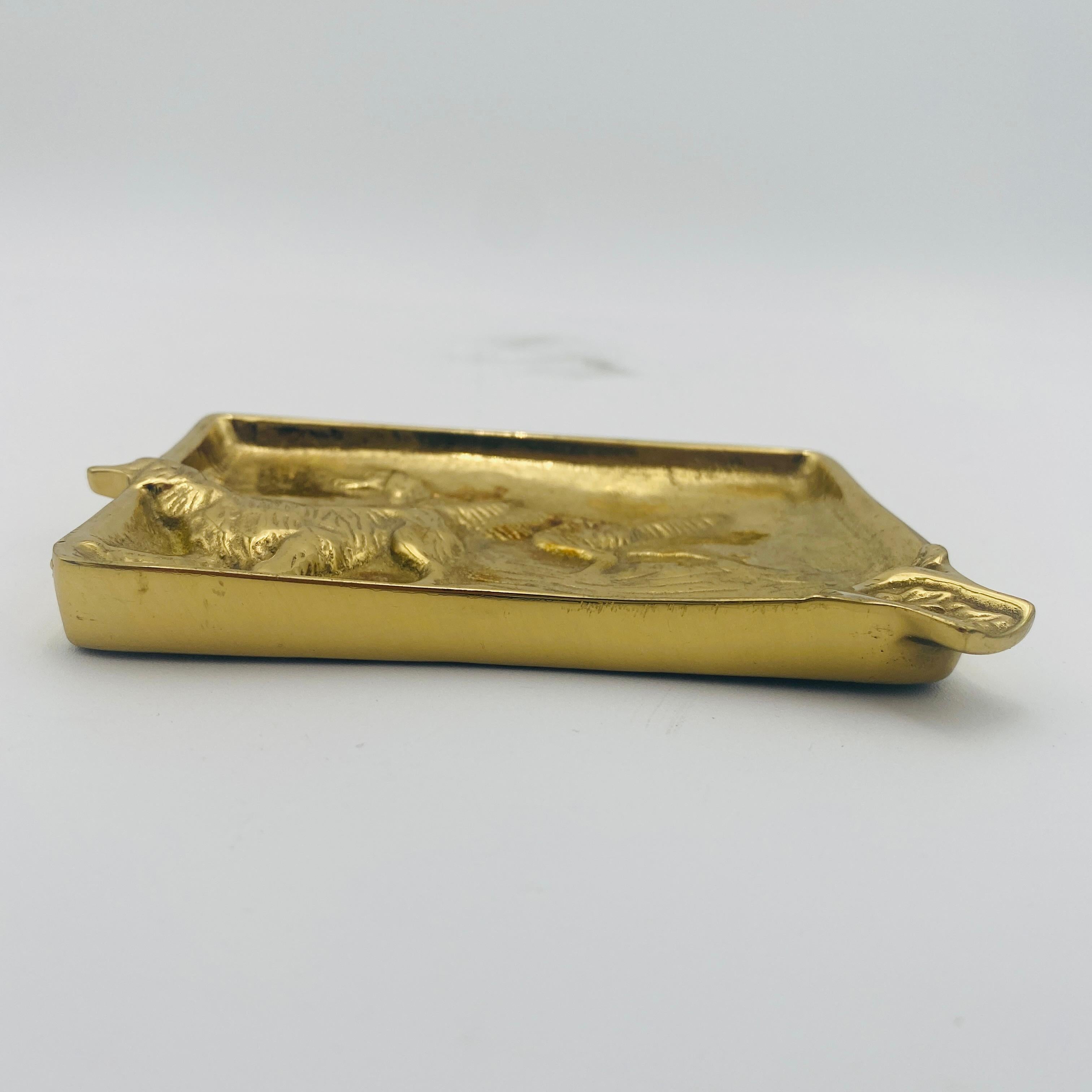 Cenicero antiguo de latón para perro Setter irlandés de Virginia Metalcrafters, años 20 principios del siglo XX en venta