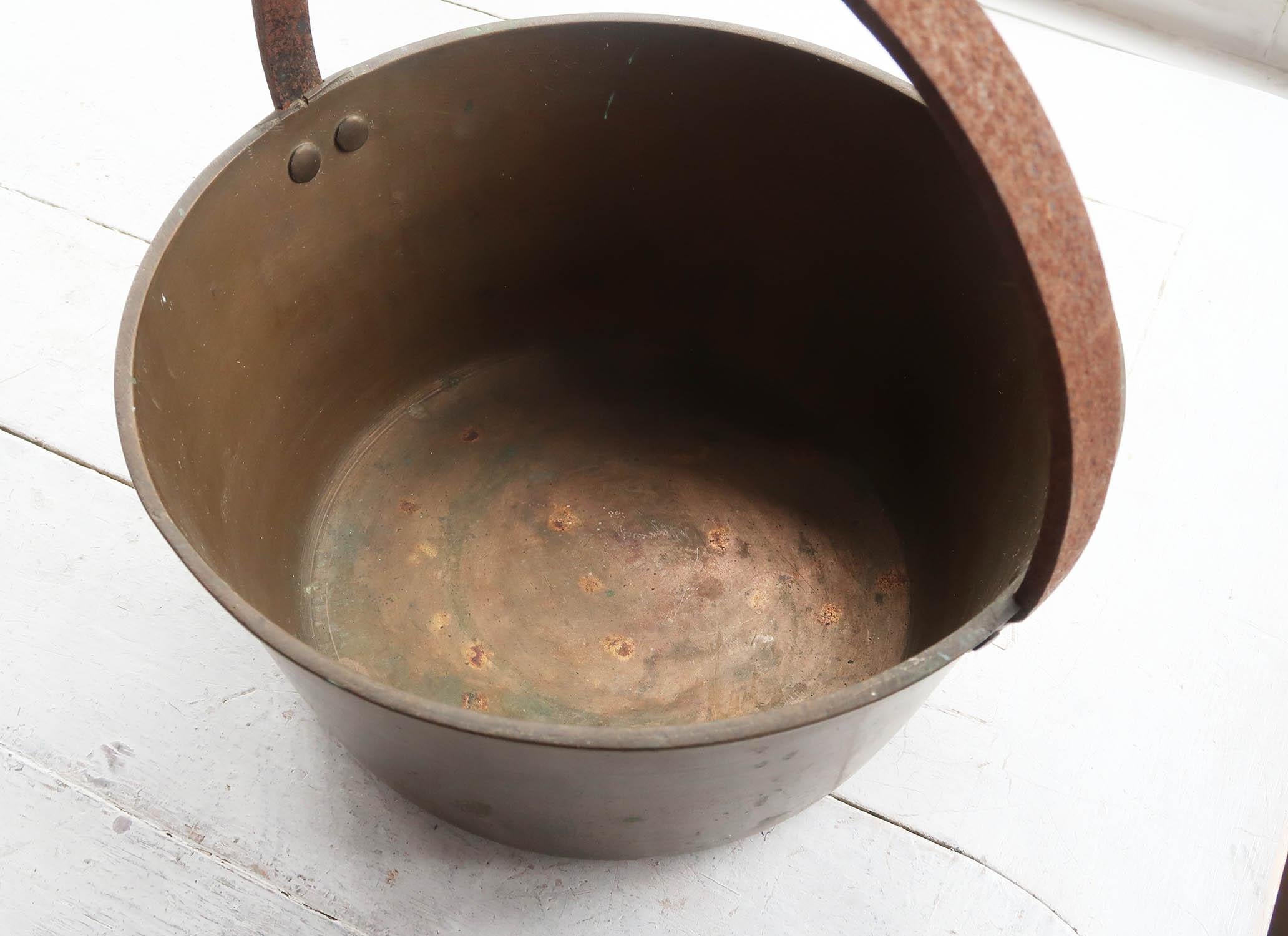 Folk Art Antique Brass Jam Pan. English 19th Century