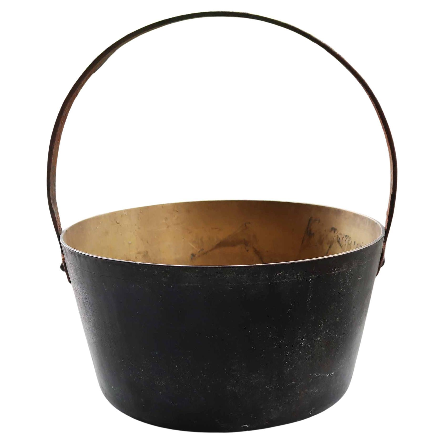 Pentola per marmellata in ottone antico. Inglese del XIX secolo in vendita