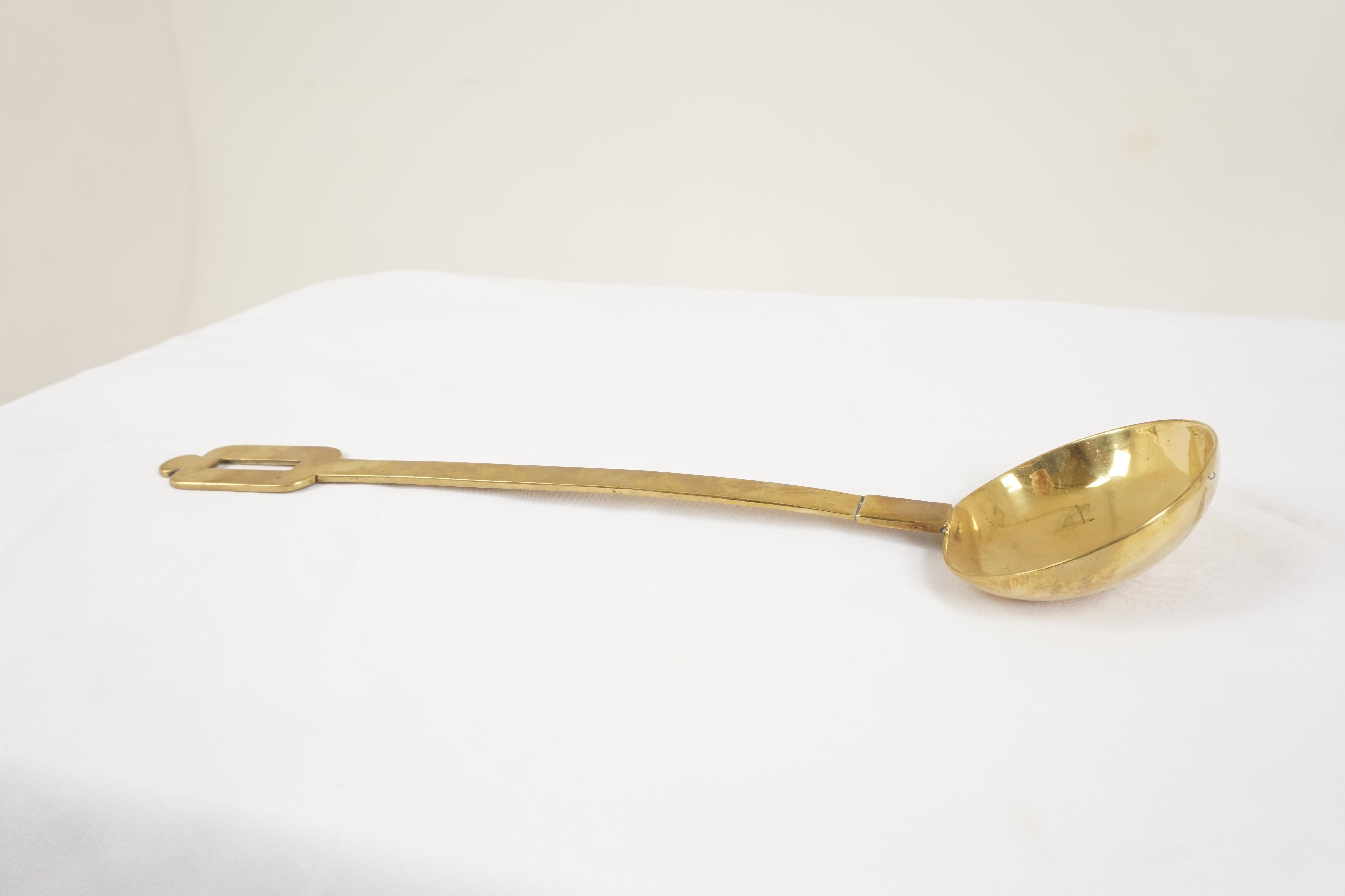 Hand-Crafted Antique Brass Ladle, Victorian, Country House Kitchen, Scotland, 1880