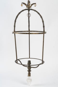 Antique Brass Lantern Frame in the Bagues Style.