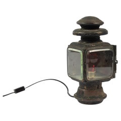 Lampe à lanterne ancienne en laiton pour voiture ou buggy, modèle 104, Atwood Castle Co, câblée