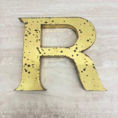 Antique Brass large wall mounted letters , 1930’s