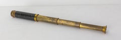 Antique Brass Leather and Glass Spyglass or Telescope, France, circa 1880