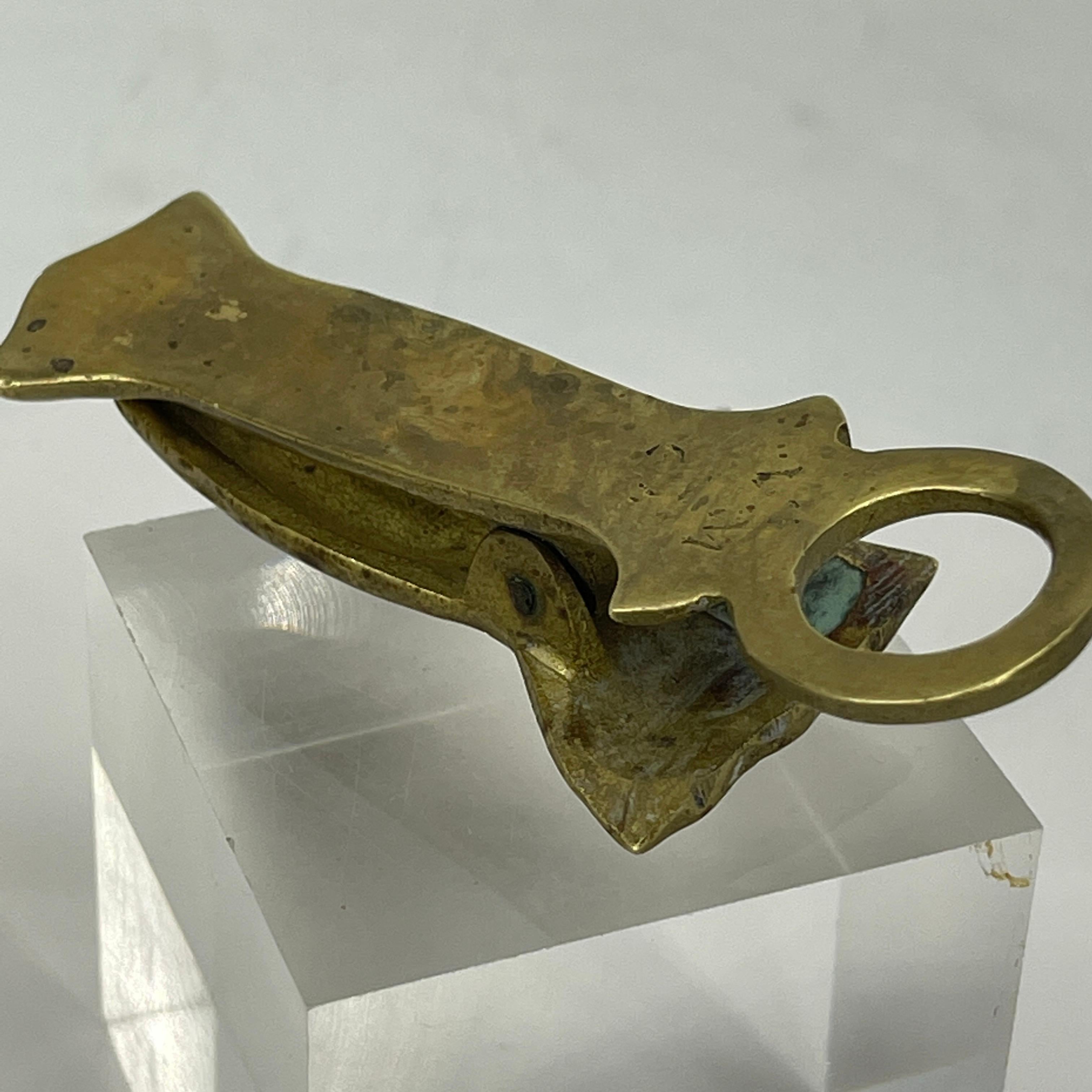 19th Century Antique Brass Letter Holder Paper Clip For Sale