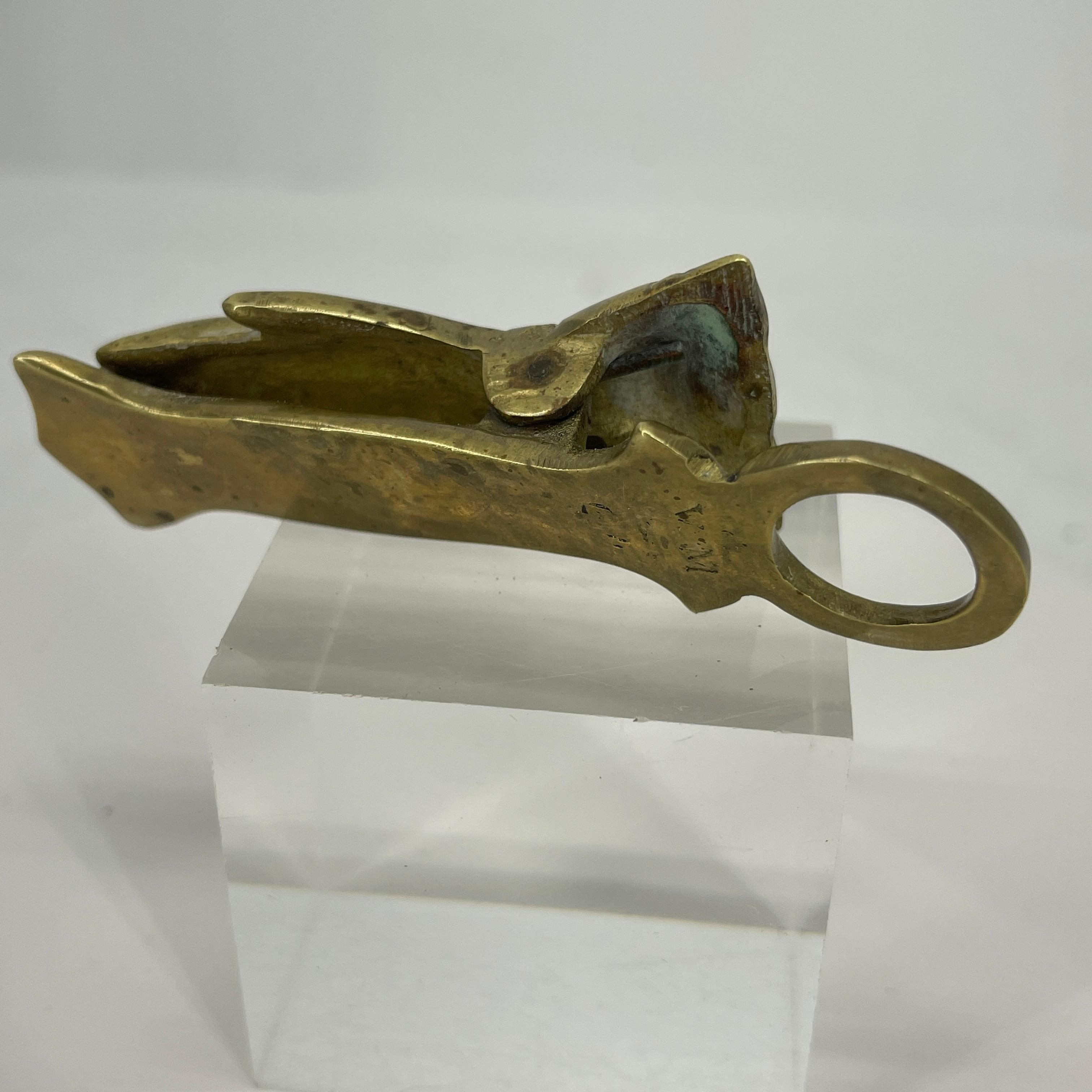 Cast Antique Brass Letter Holder Paper Clip For Sale